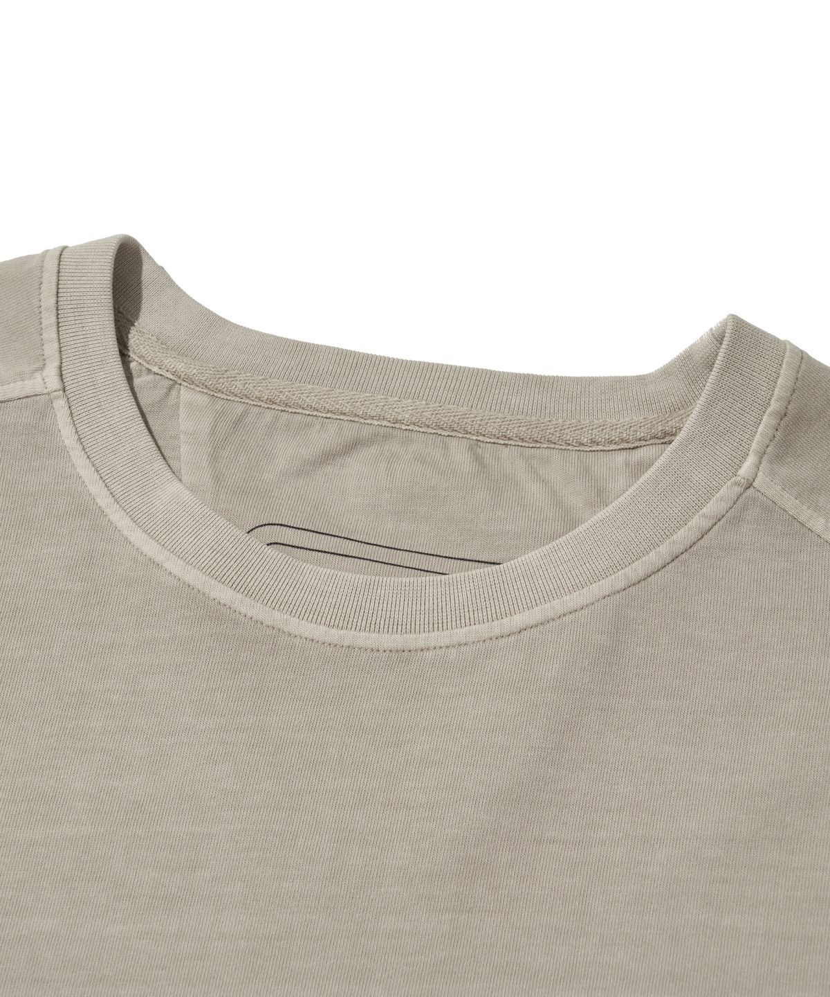 웰터 익스페리먼트(WELTER EXPERIMENT) CONTRAST LONG SLEEVE T-SHIRT_BEIGE_WLT028