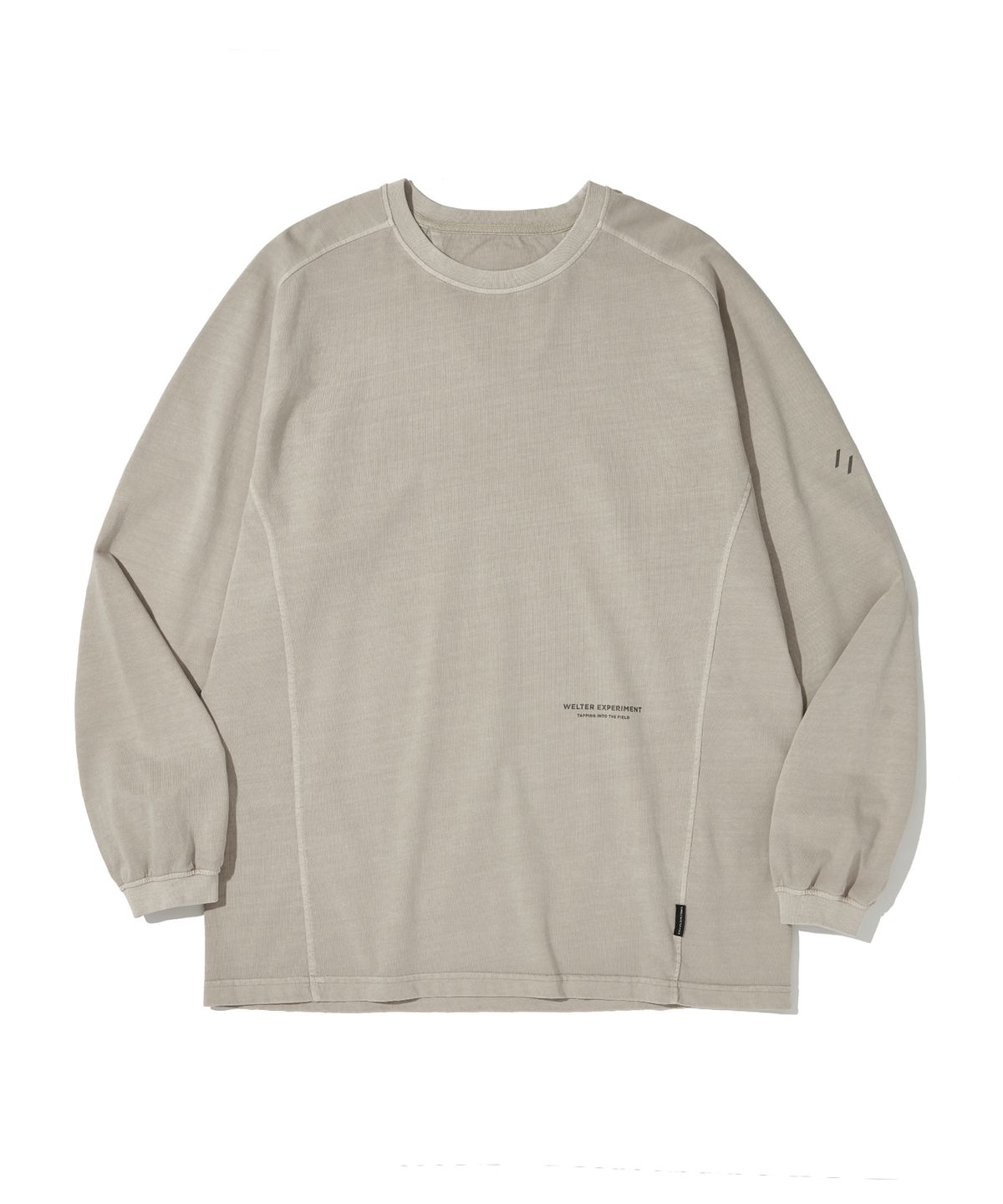 웰터 익스페리먼트(WELTER EXPERIMENT) CONTRAST LONG SLEEVE T-SHIRT_BEIGE_WLT028