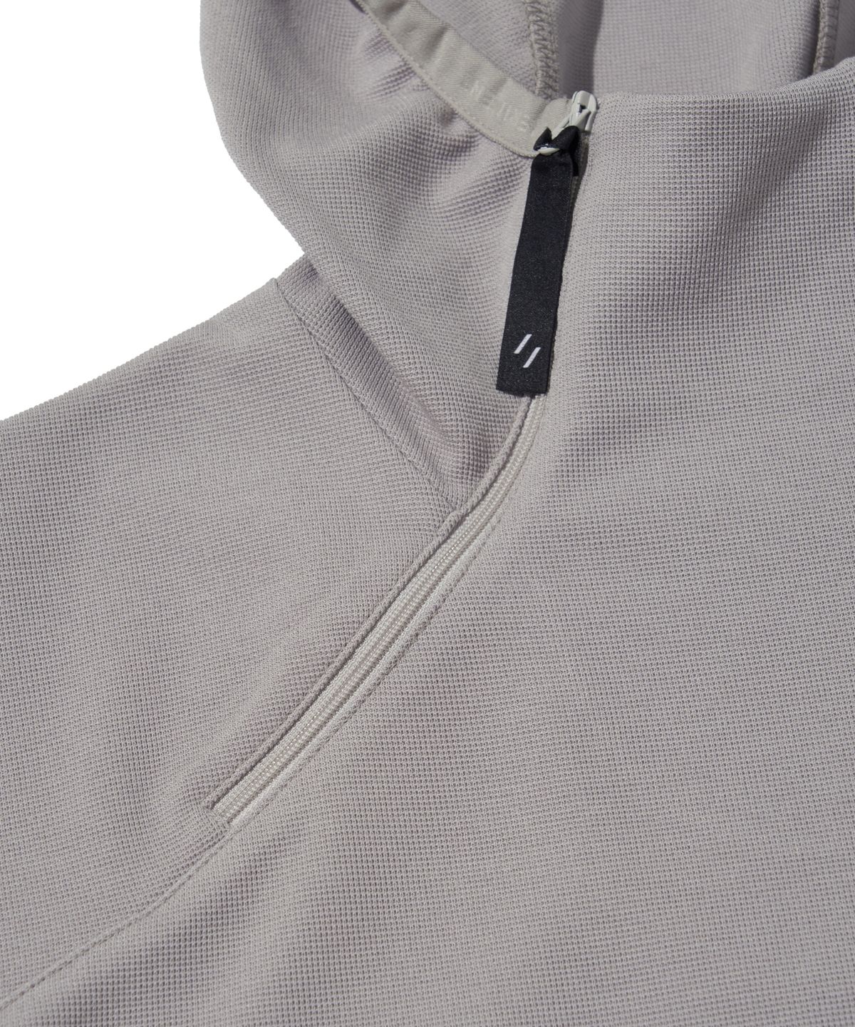 웰터 익스페리먼트(WELTER EXPERIMENT) STRETCH WAFFLE PULLOVER_LIGHT GRAY_WOL088