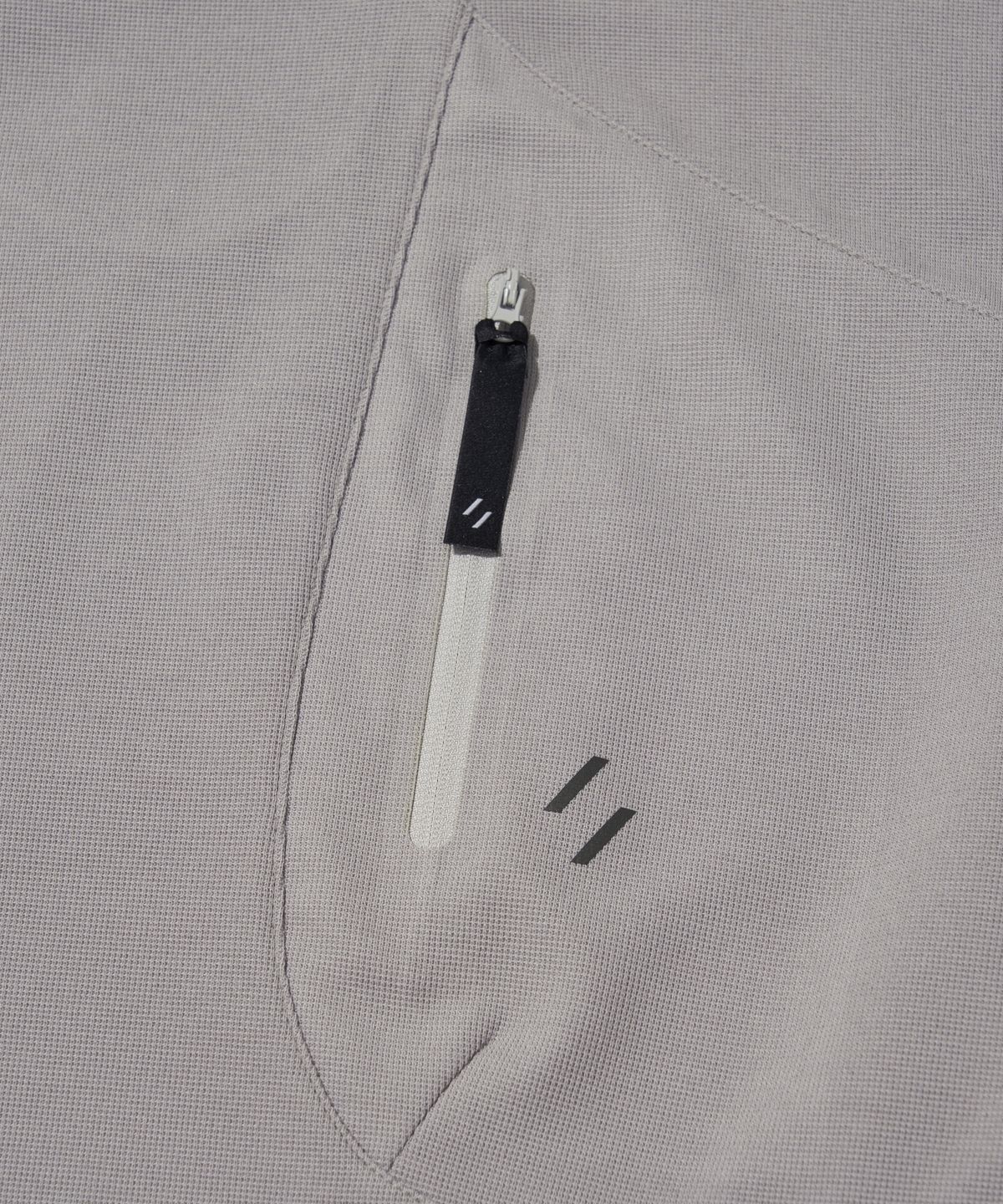 웰터 익스페리먼트(WELTER EXPERIMENT) STRETCH WAFFLE PULLOVER_LIGHT GRAY_WOL088