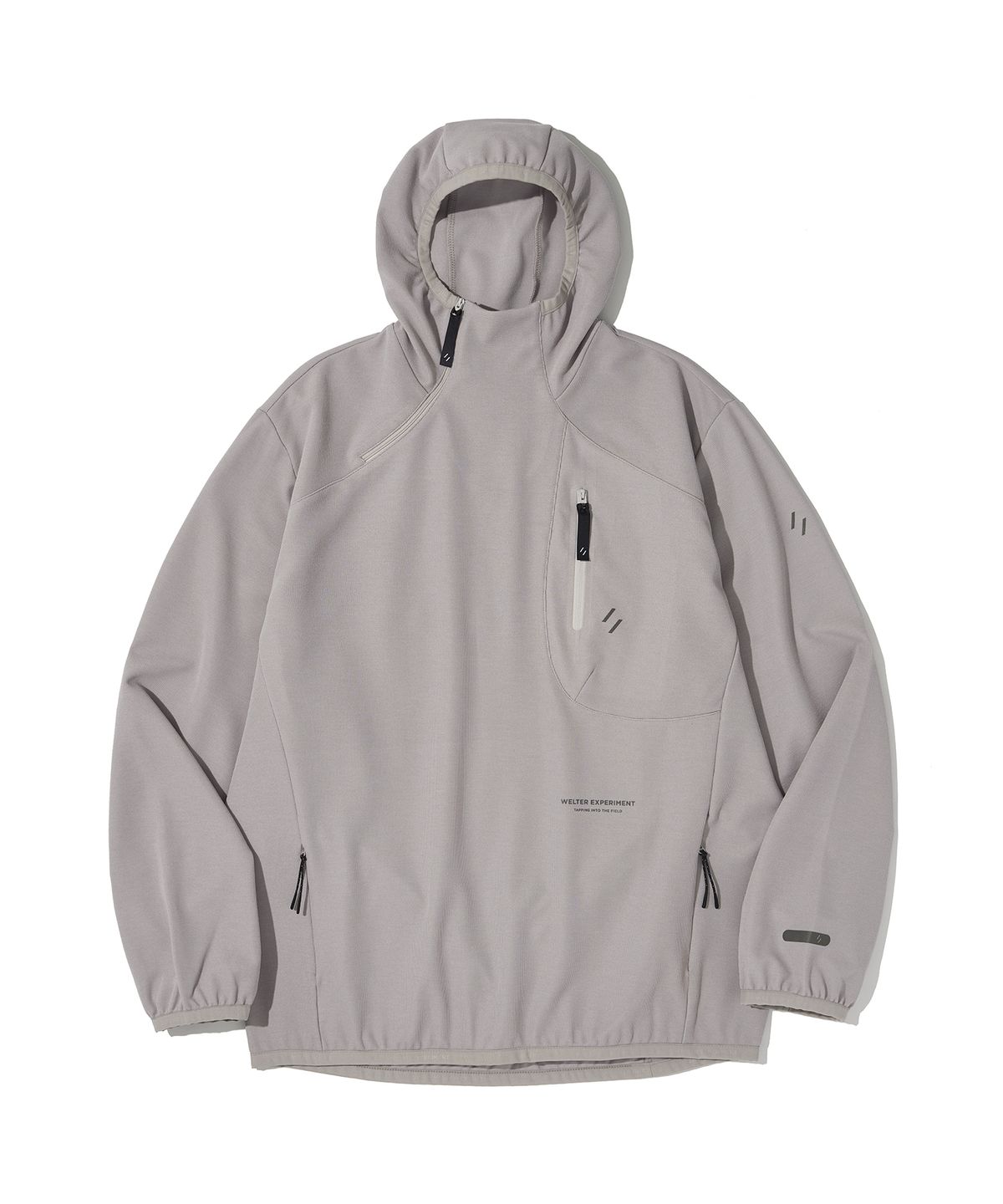웰터 익스페리먼트(WELTER EXPERIMENT) STRETCH WAFFLE PULLOVER_LIGHT GRAY_WOL088