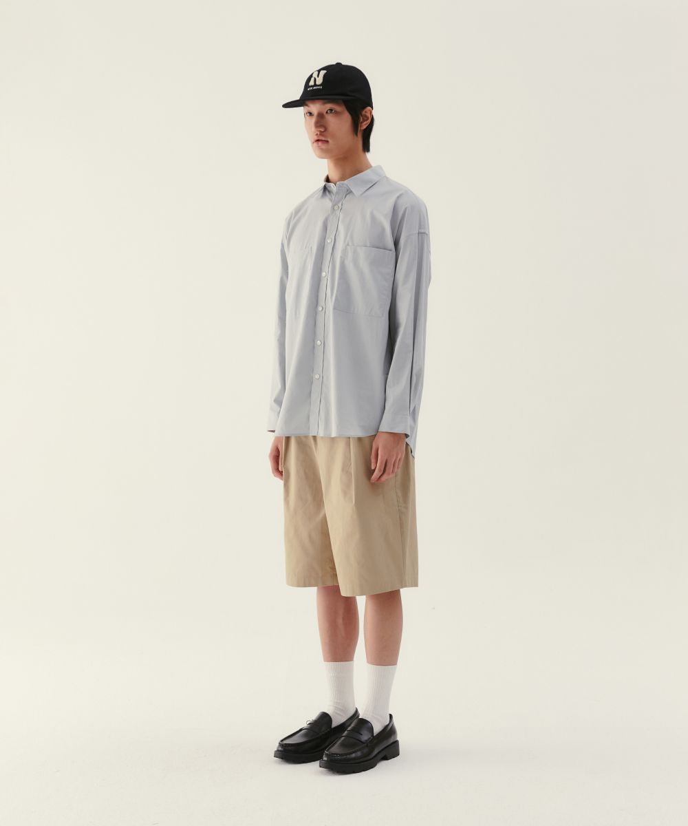 ★MUSINSA STANDARD★ White satin bermuda pants brown MMEPH31 MUSINSA | NODE ARCHIVE wide tapered bendable Bermuda pants