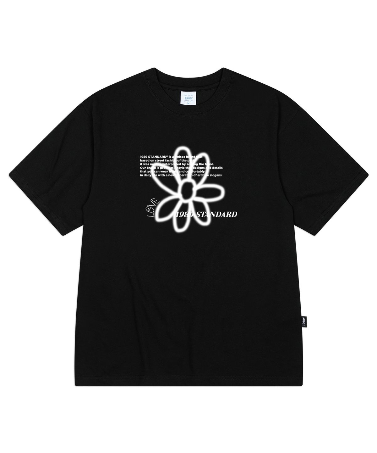 1989스탠다드(1989STANDARD) BW FLOWER 쿨 코튼 오버핏 반팔(SISSTD-0034) S