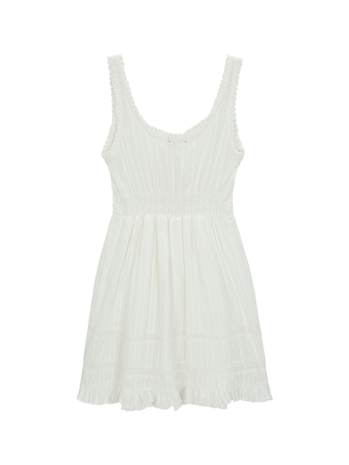 에즈이프 캘리(ASIF CALIE) RUFFLE SLEEVELESS MIDI DRESS WHITE