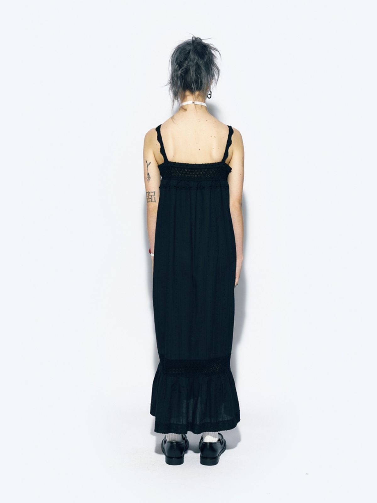 에즈이프 캘리(ASIF CALIE) LACE TRIM MAXI DRESS BLACK