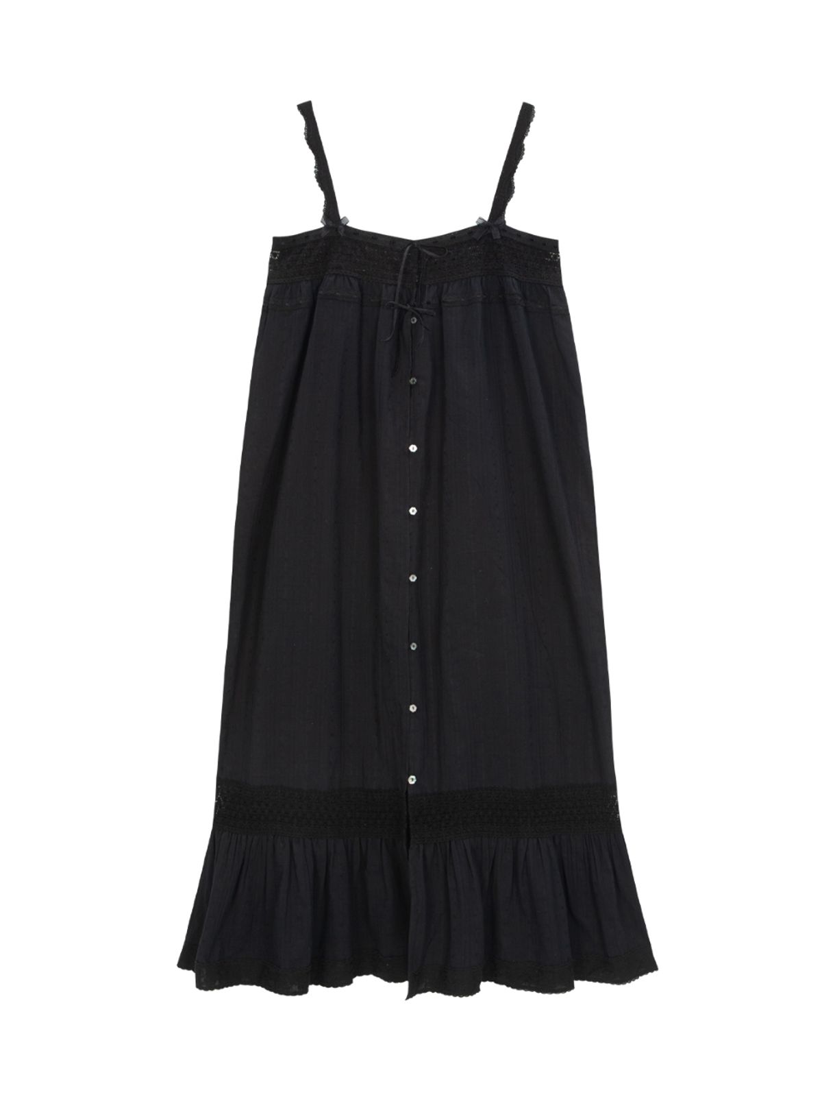 에즈이프 캘리(ASIF CALIE) LACE TRIM MAXI DRESS BLACK