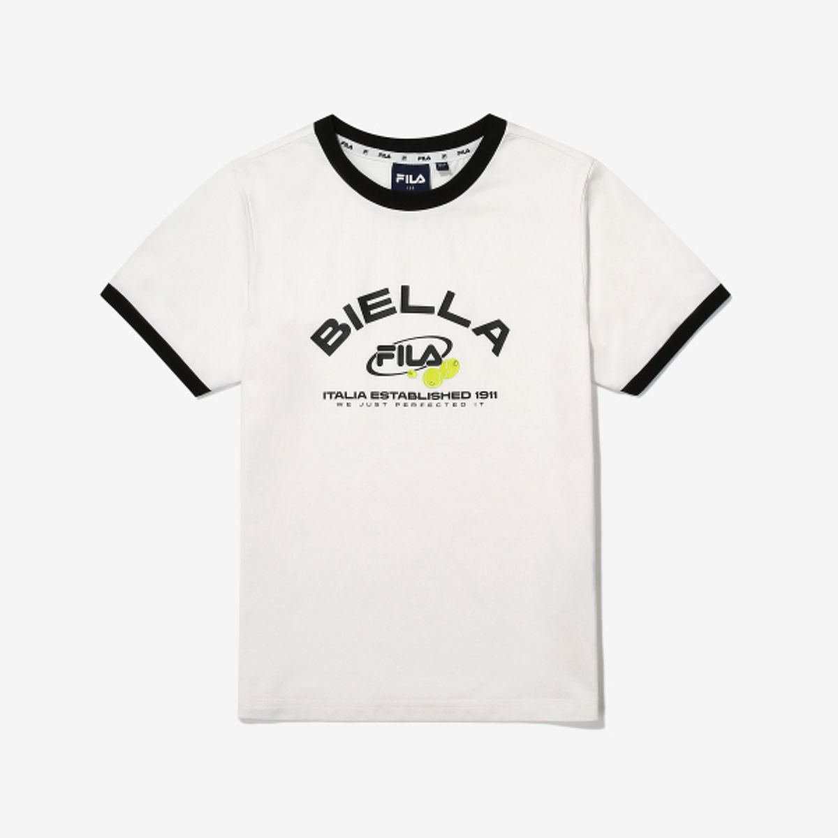 휠라 키즈(FILA KIDS) 에센셜 소매 배색 티셔츠(FK2RSG2102XIVY)