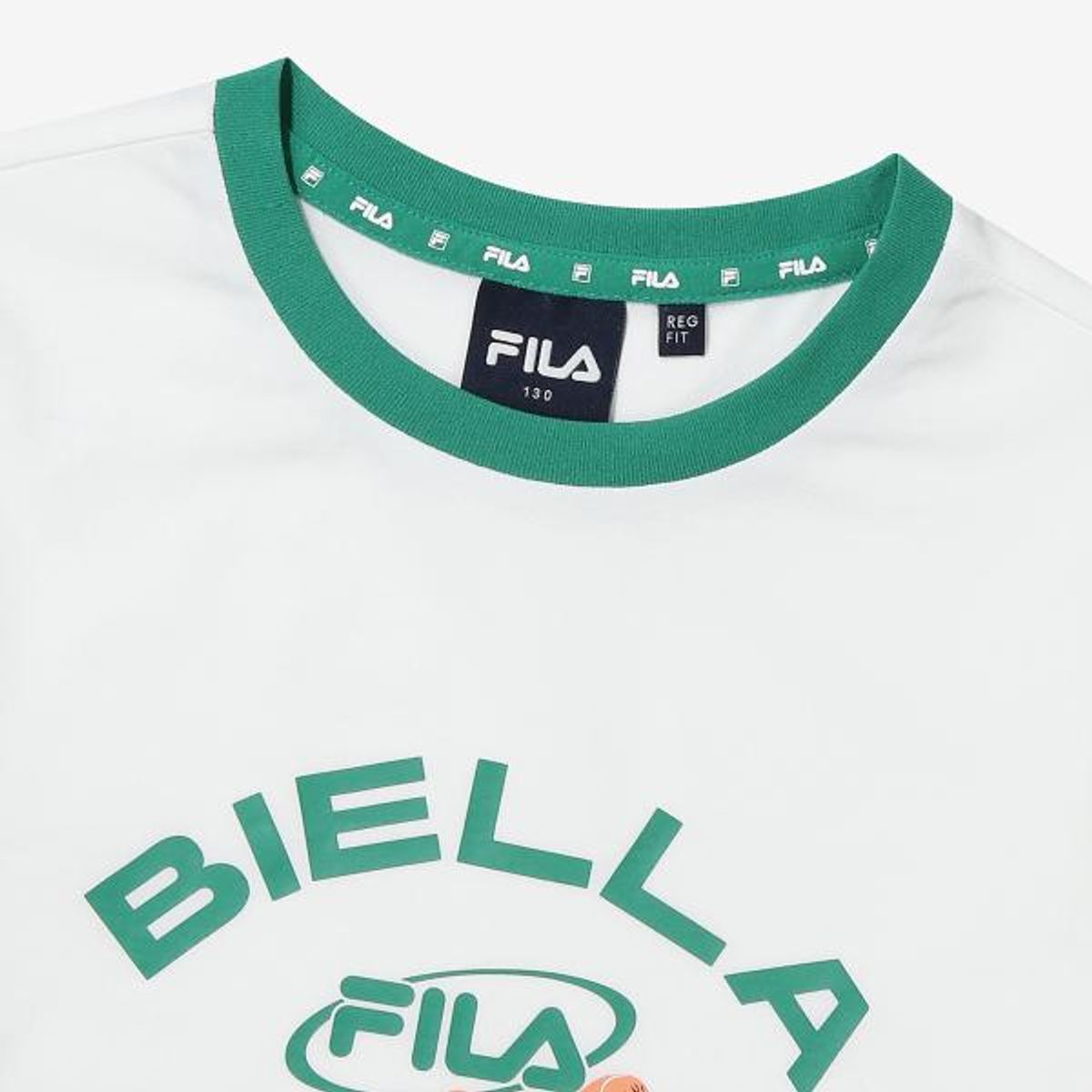 휠라 키즈(FILA KIDS) 에센셜 소매 배색 티셔츠(FK2RSG2102XOWH)