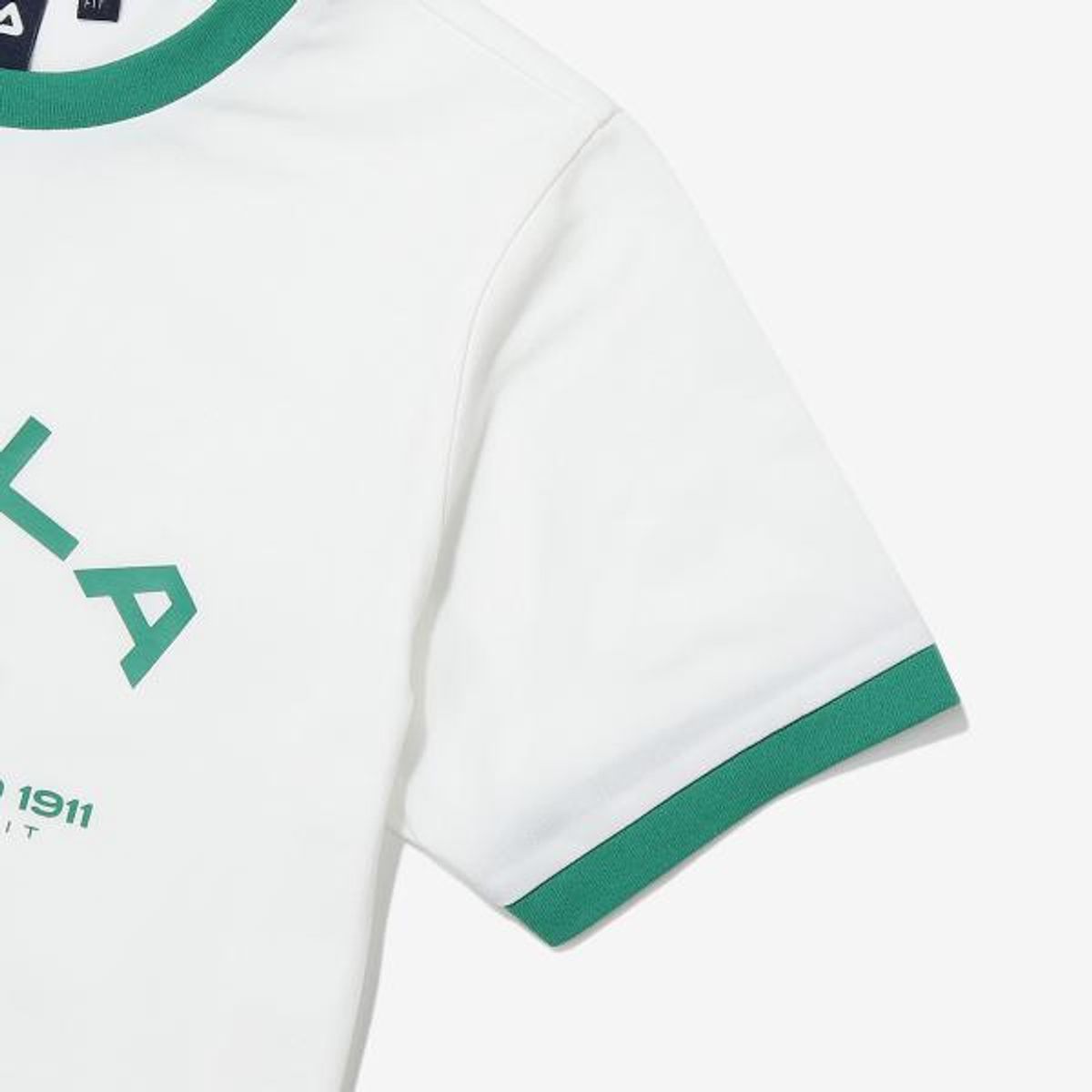휠라 키즈(FILA KIDS) 에센셜 소매 배색 티셔츠(FK2RSG2102XOWH)