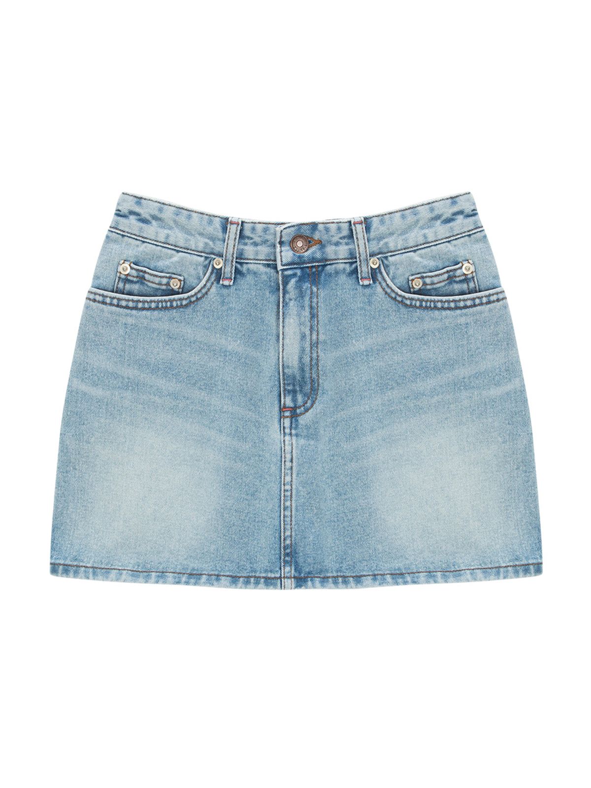 에즈이프 캘리(ASIF CALIE) YORK TRIM DENIM SKIRT BLUE