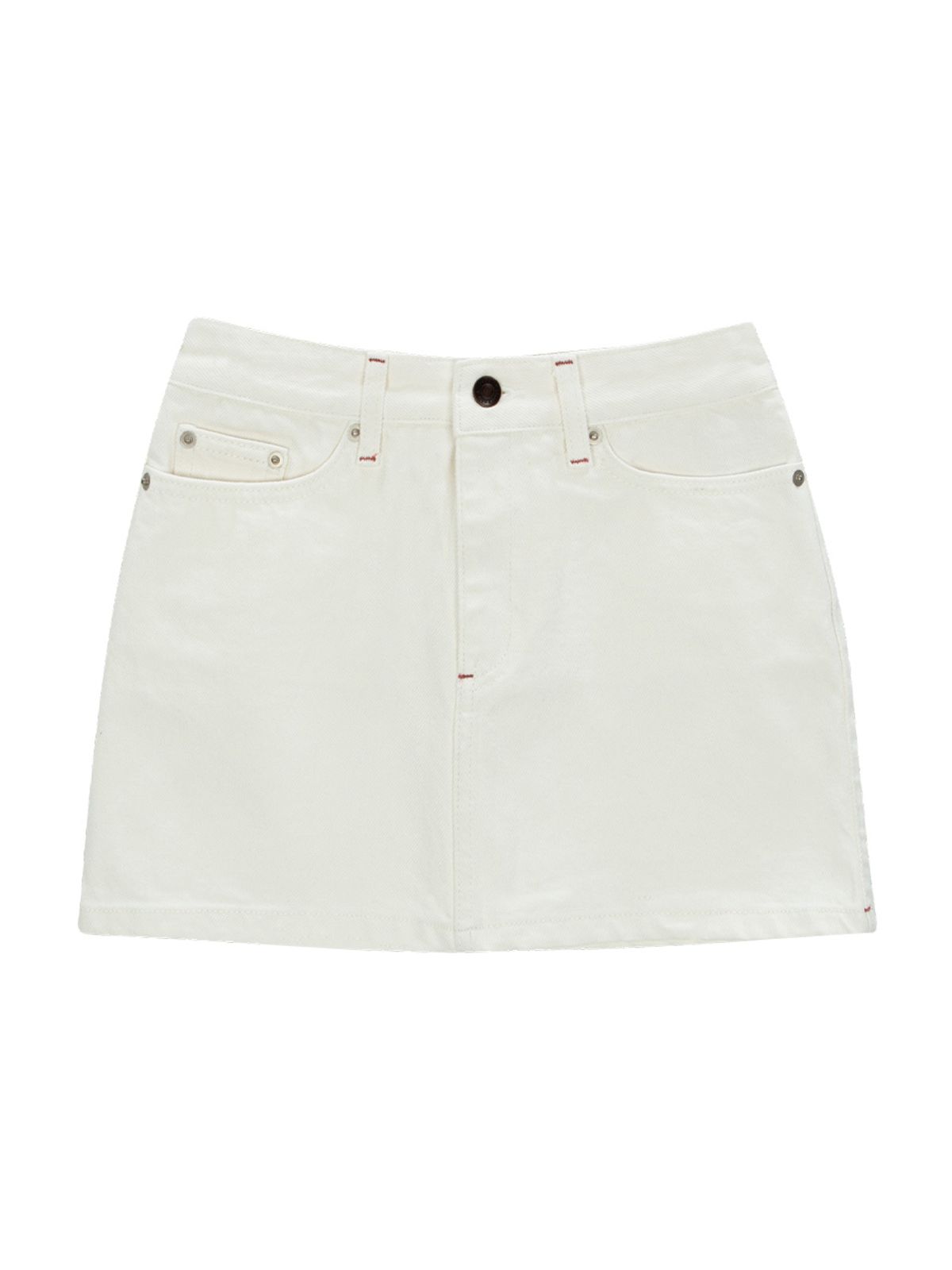 에즈이프 캘리(ASIF CALIE) YORK TRIM DENIM SKIRT WHITE