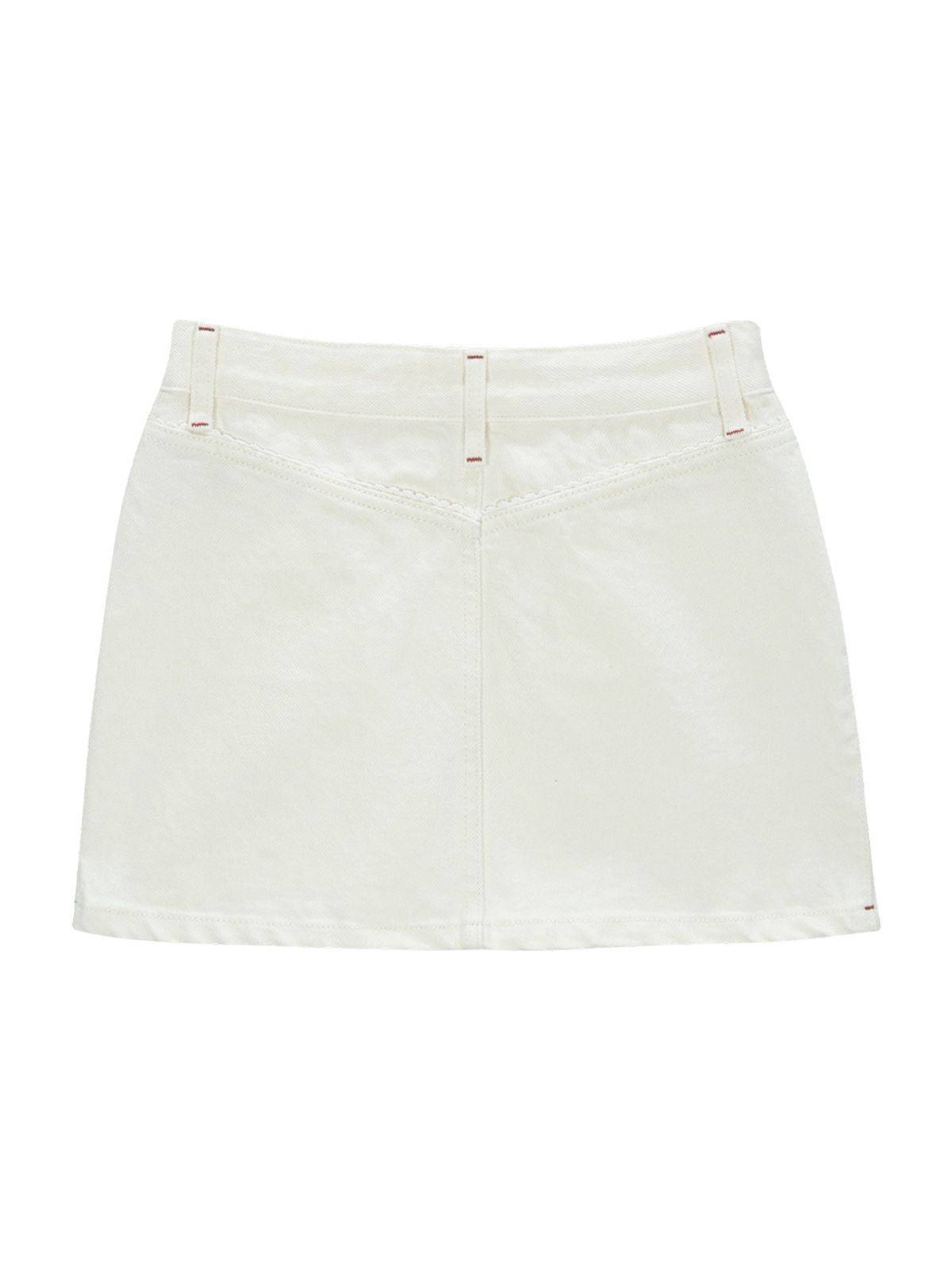 에즈이프 캘리(ASIF CALIE) YORK TRIM DENIM SKIRT WHITE