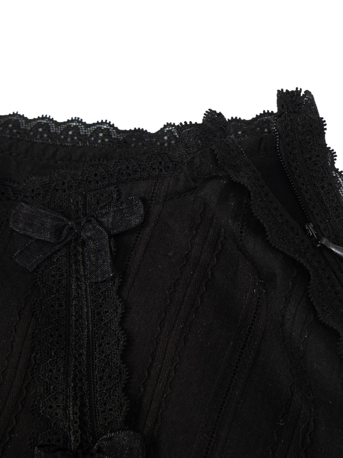 에즈이프 캘리(ASIF CALIE) FRILL RIBBON PANEL SKIRT BLACK
