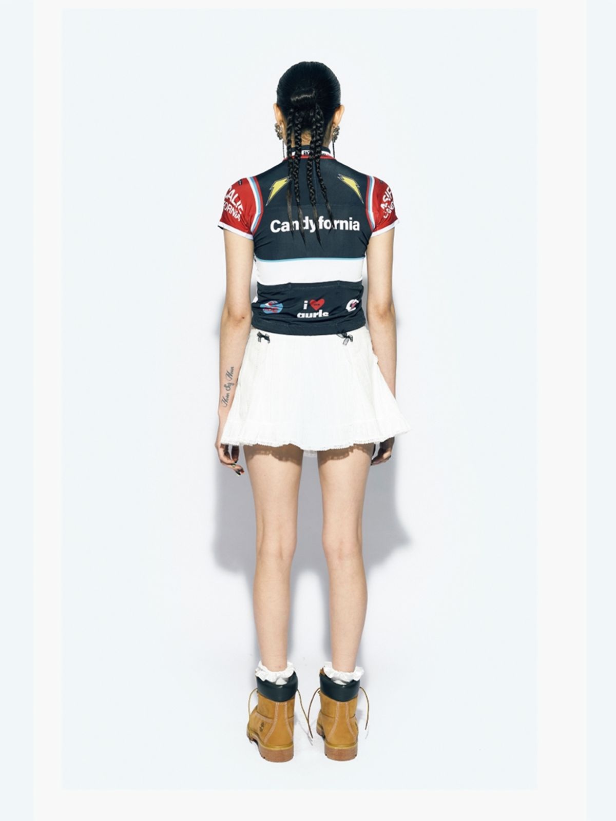 에즈이프 캘리(ASIF CALIE) FRILL RIBBON PANEL SKIRT WHITE