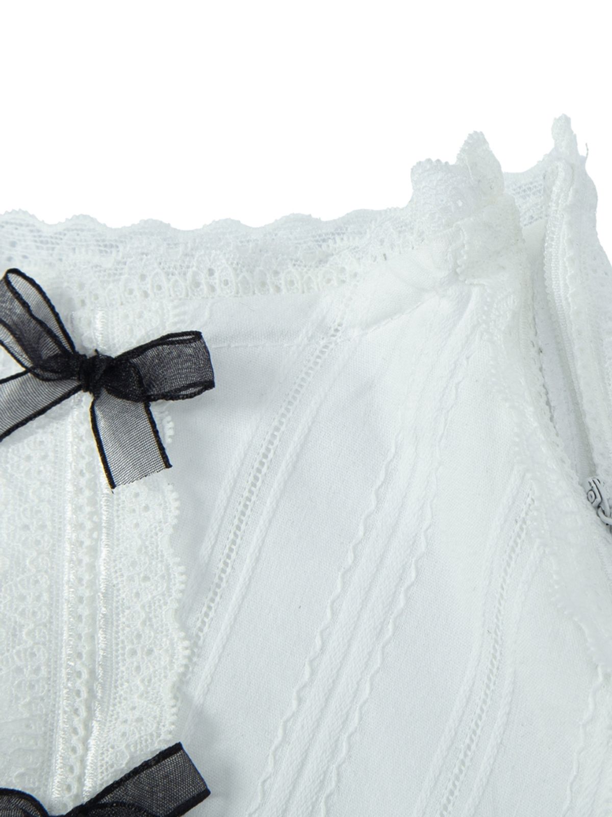 에즈이프 캘리(ASIF CALIE) FRILL RIBBON PANEL SKIRT WHITE