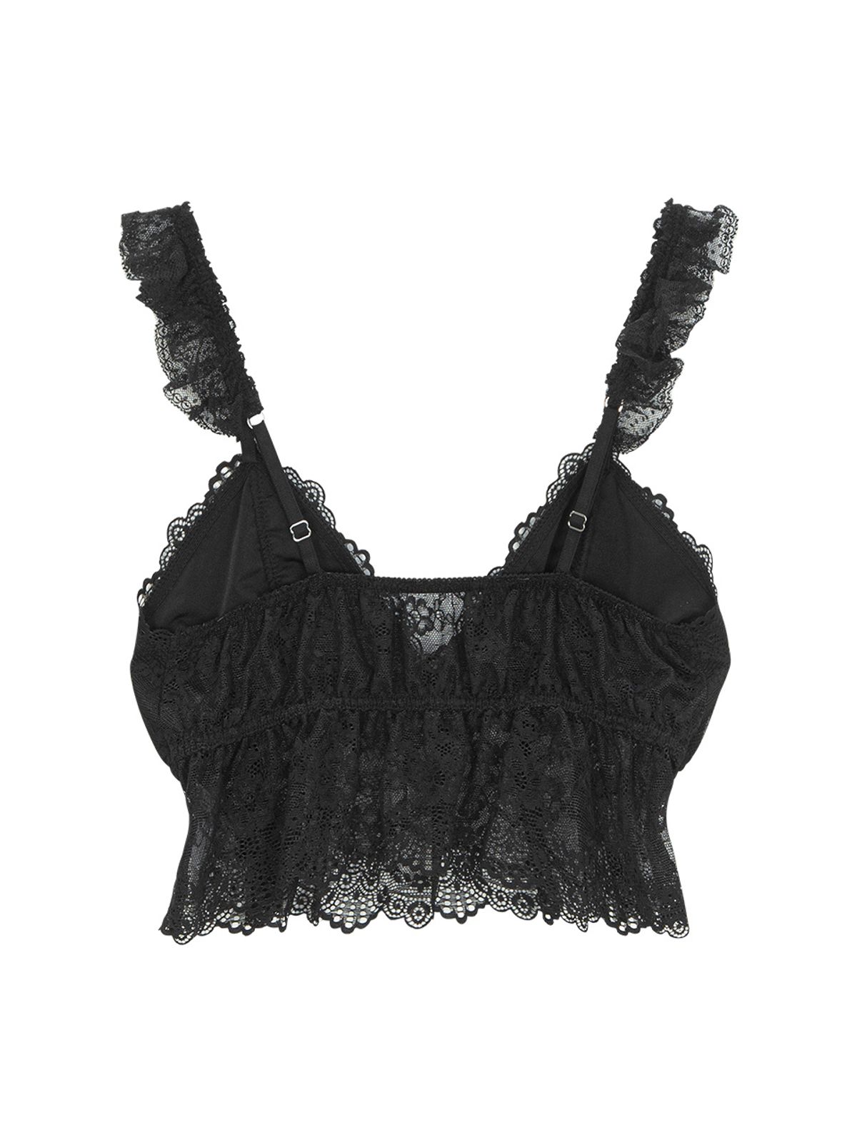 에즈이프 캘리(ASIF CALIE) RUFFLED CAP SLEEVE BLOUSE BLACK