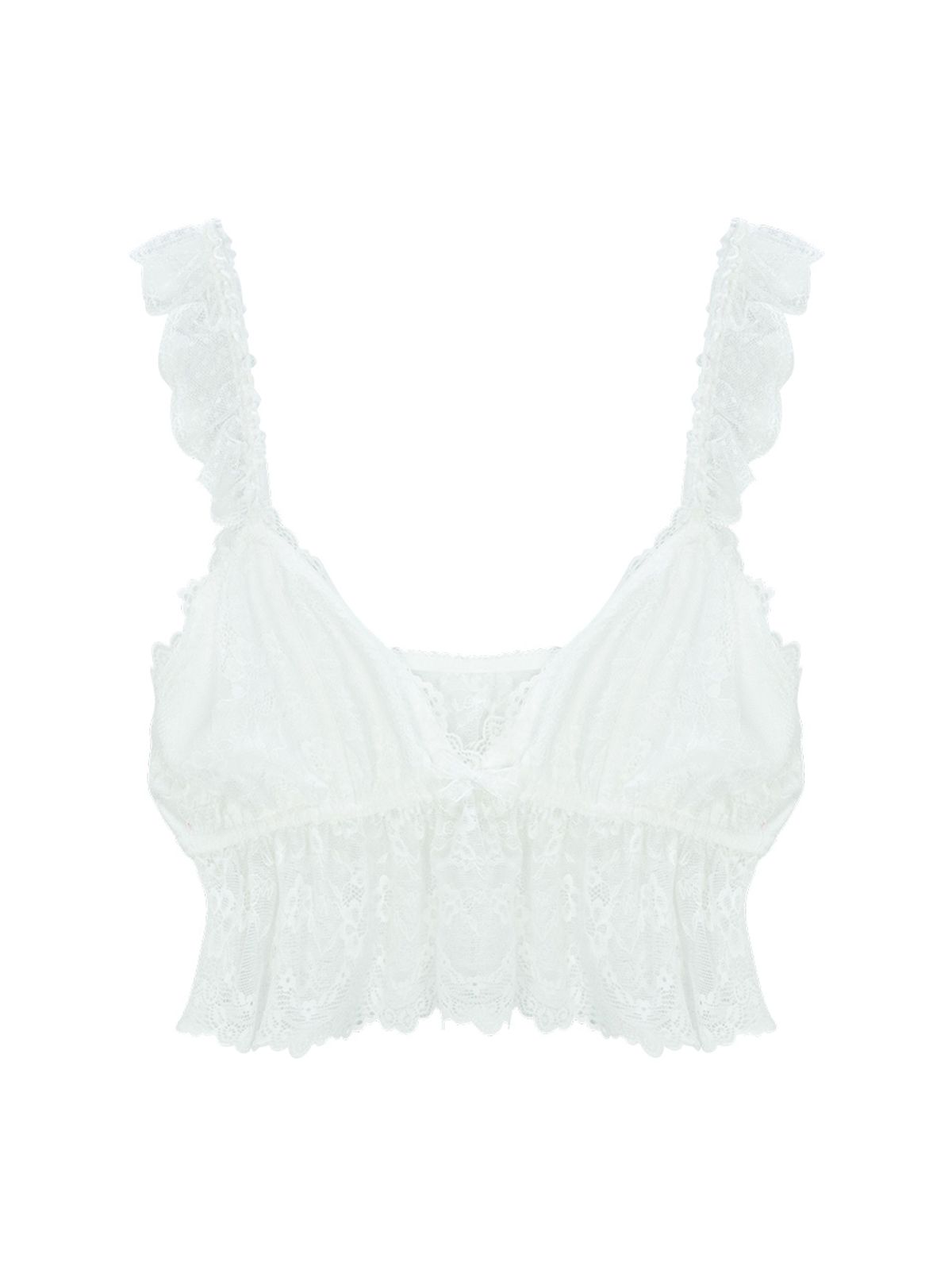 에즈이프 캘리(ASIF CALIE) RUFFLED CAP SLEEVE BLOUSE WHITE