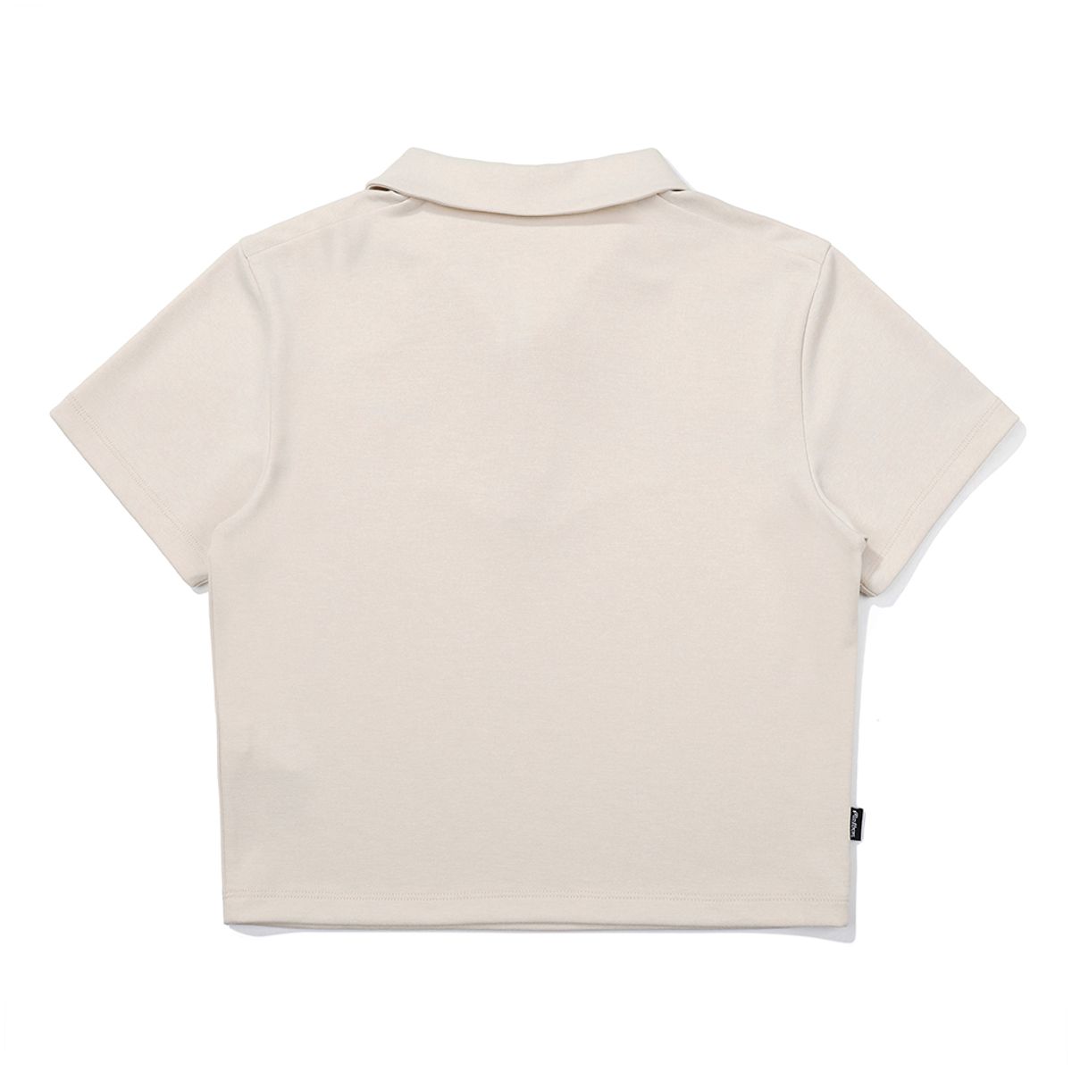 말본 골프(MALBON GOLF) 크롭기장 카라 티셔츠 BEIGE (WOMAN)