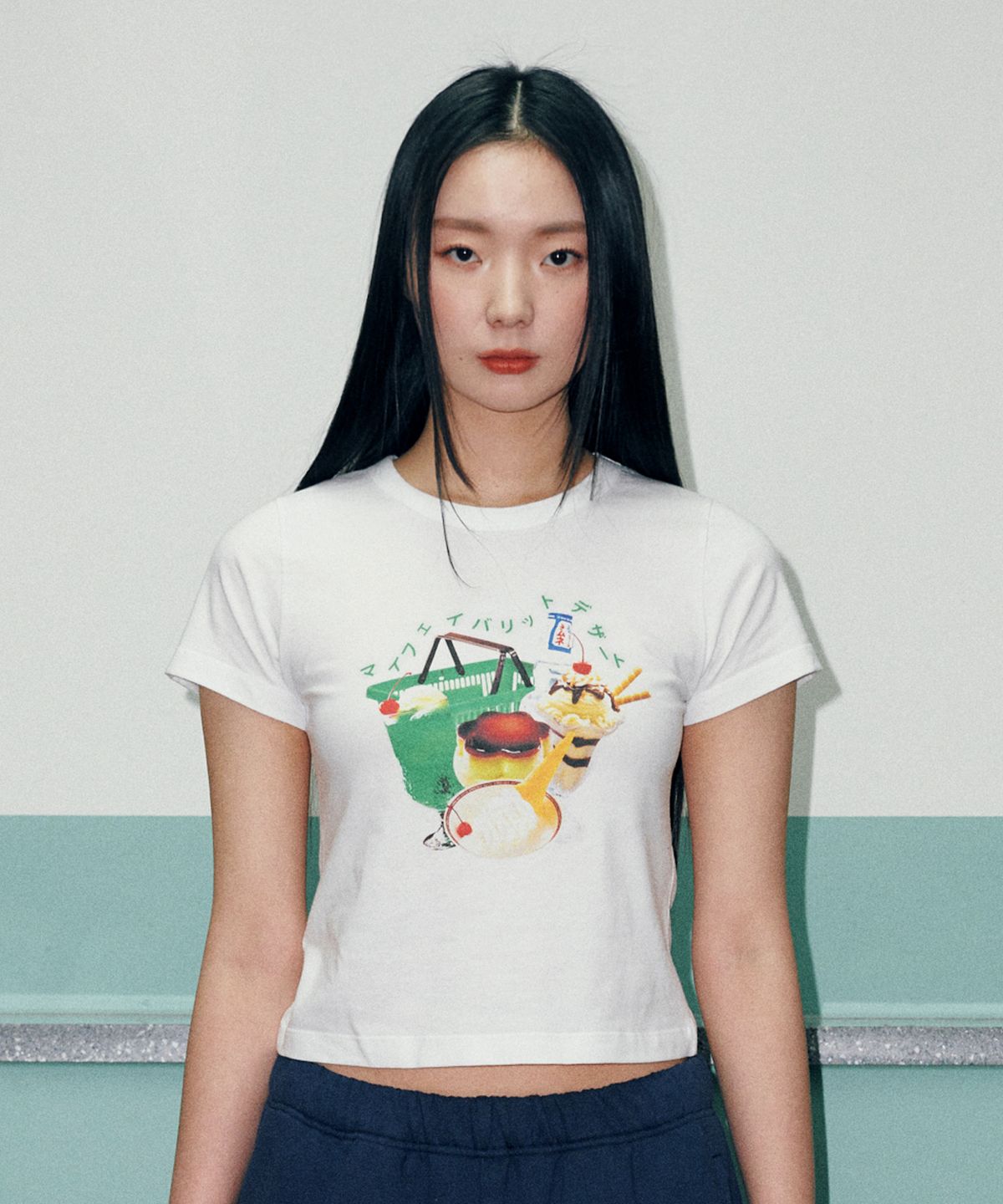 러닝하이(RUNNINGHIGH) 디저트 크롭 H/S 티 [화이트]