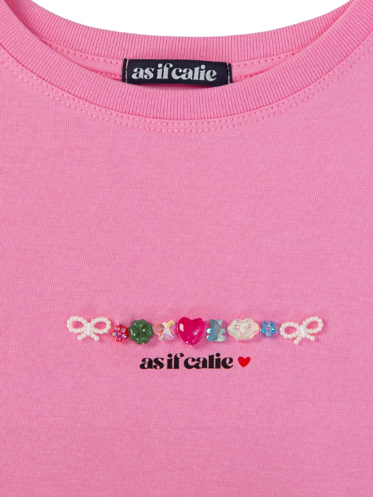 에즈이프 캘리(ASIF CALIE) CALIE BEADS BASIC T-SHIRT PINK