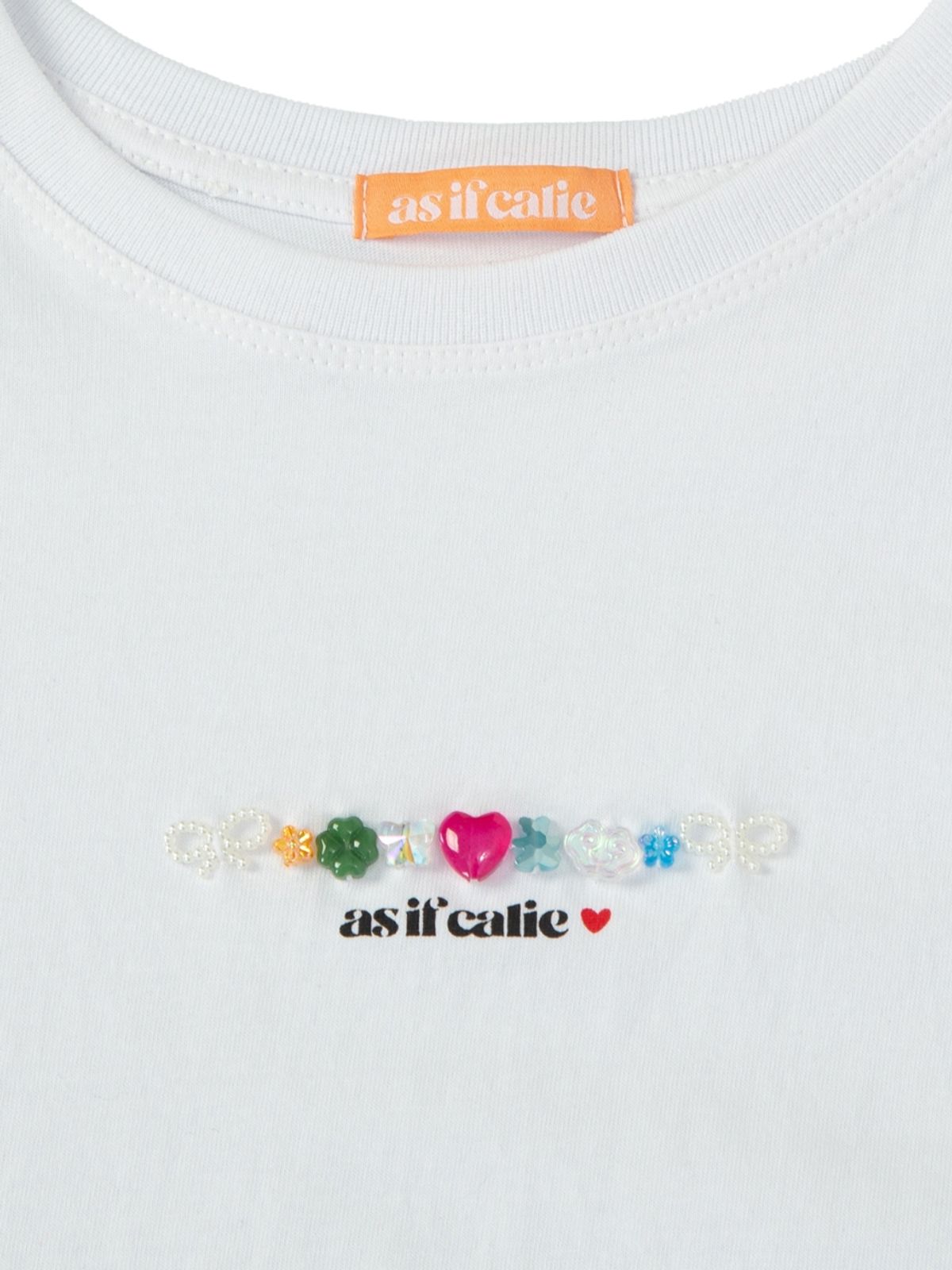 에즈이프 캘리(ASIF CALIE) CALIE BEADS BASIC T-SHIRT WHITE