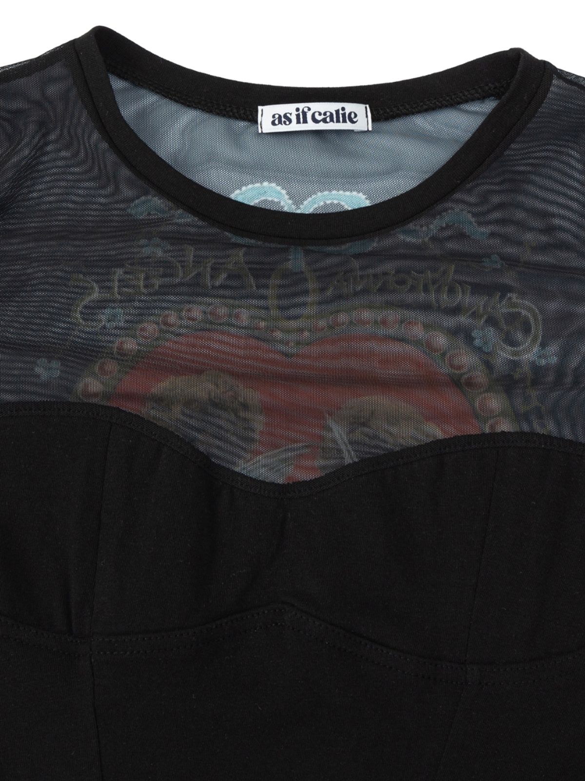 에즈이프 캘리(ASIF CALIE) CORSET MESH T-SHIRT BLACK