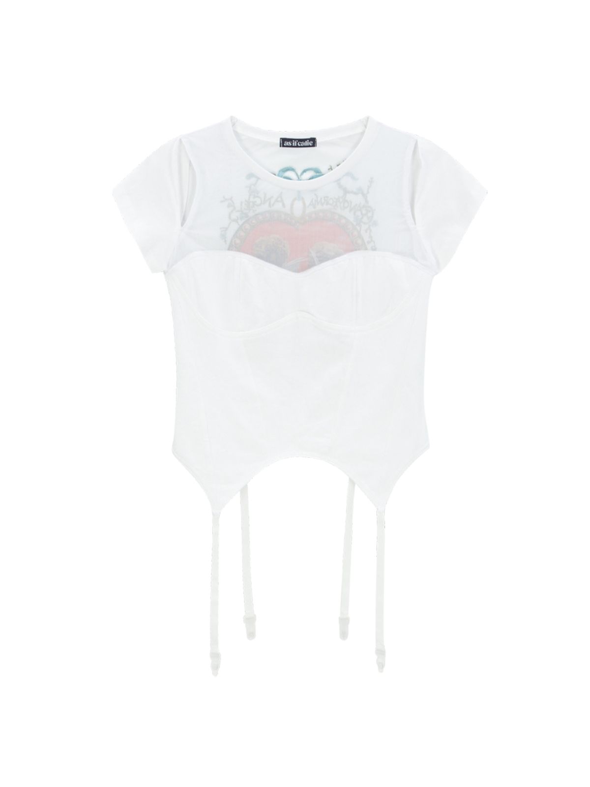 에즈이프 캘리(ASIF CALIE) CORSET MESH T-SHIRT WHITE