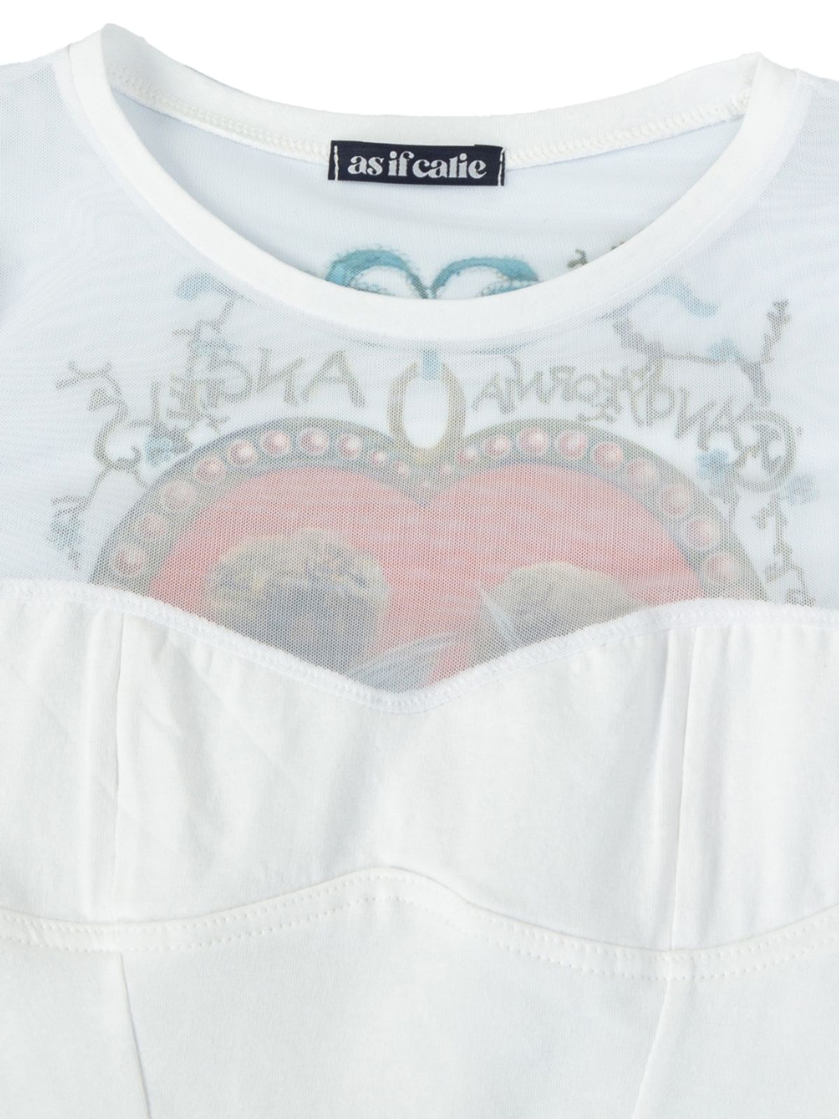 에즈이프 캘리(ASIF CALIE) CORSET MESH T-SHIRT WHITE