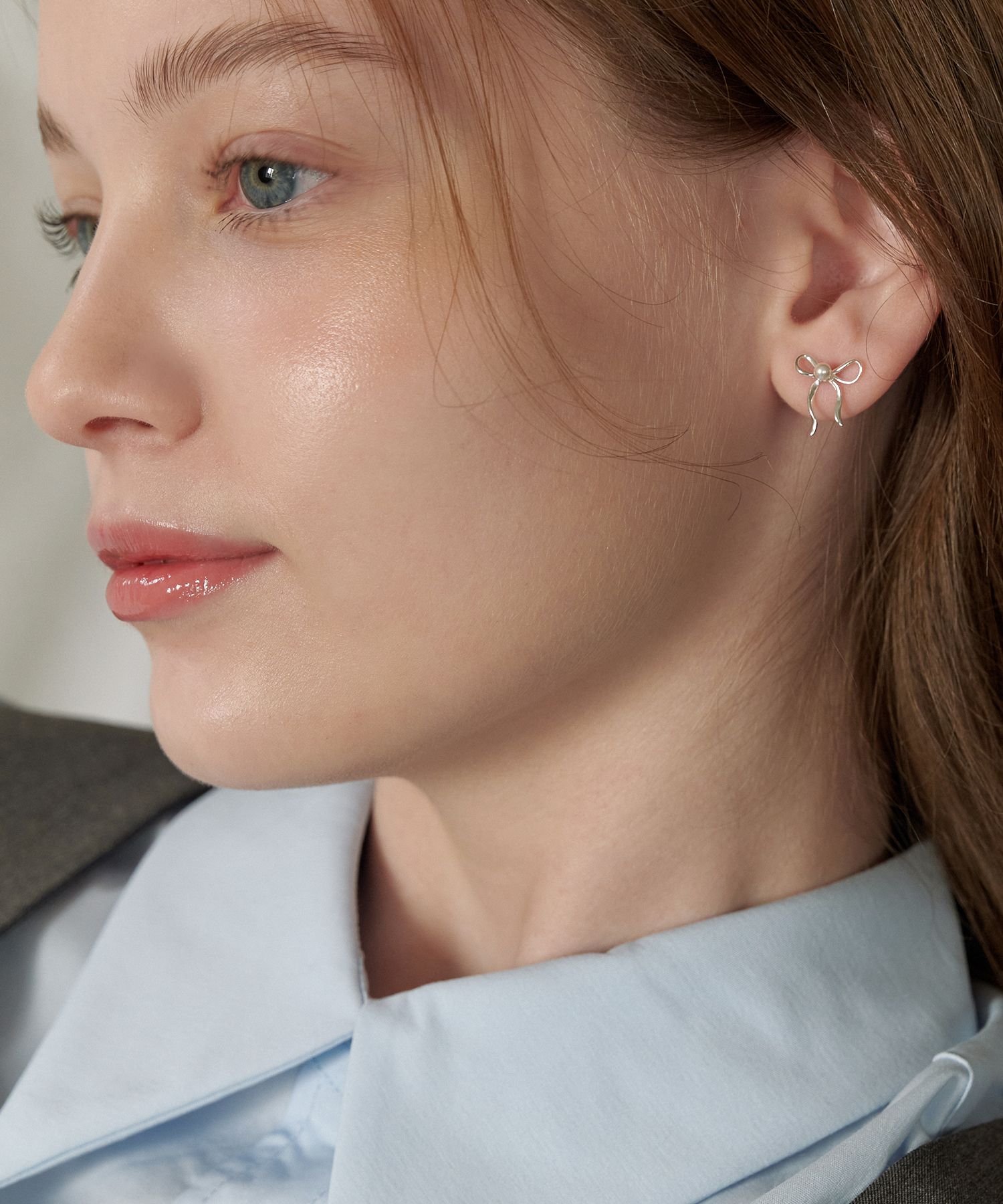 MUSINSA | TATIANA (Silver 925) Coco Pearl Ribbon Earring EC3089