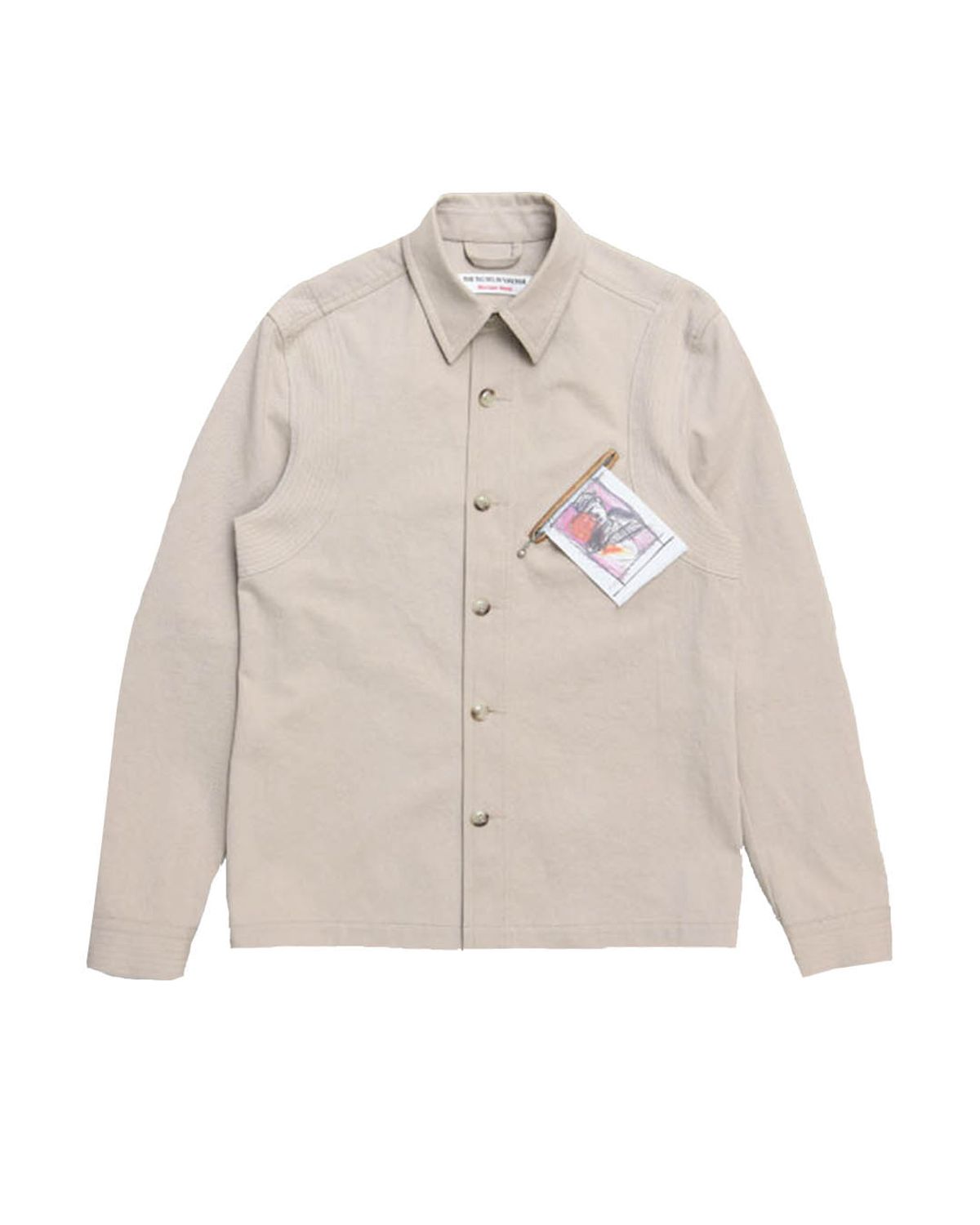 더뮤지엄비지터(THEMUSEUMVISITOR) COTTON ZIPPER SHIRTS (BEIGE)