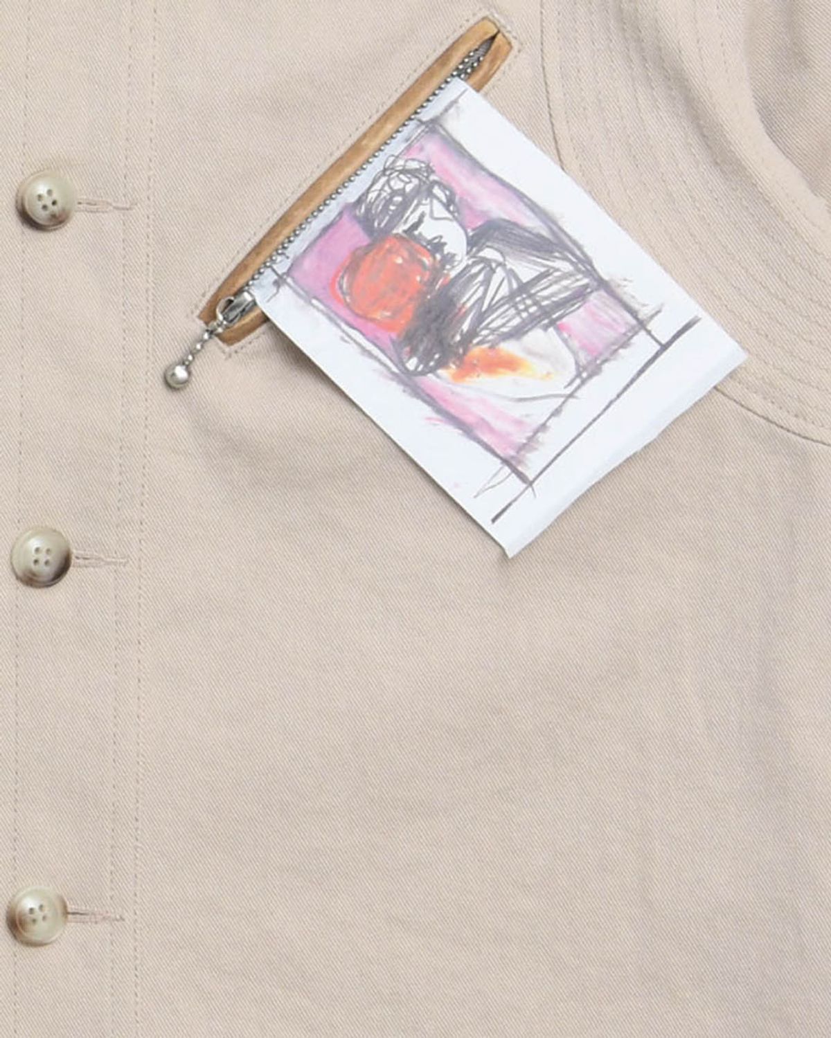 더뮤지엄비지터(THEMUSEUMVISITOR) COTTON ZIPPER SHIRTS (BEIGE)