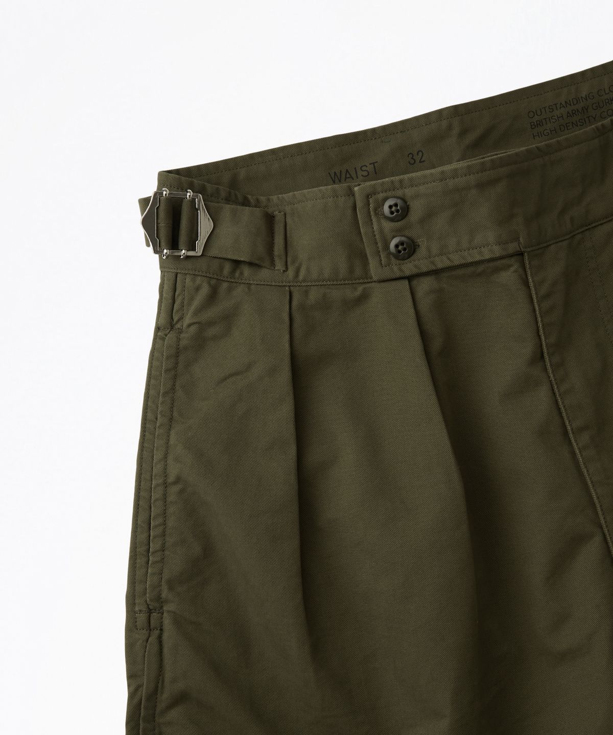 아웃스탠딩(OUTSTANDING) TWO TUCK GURKHA SHORTS_OLIVE