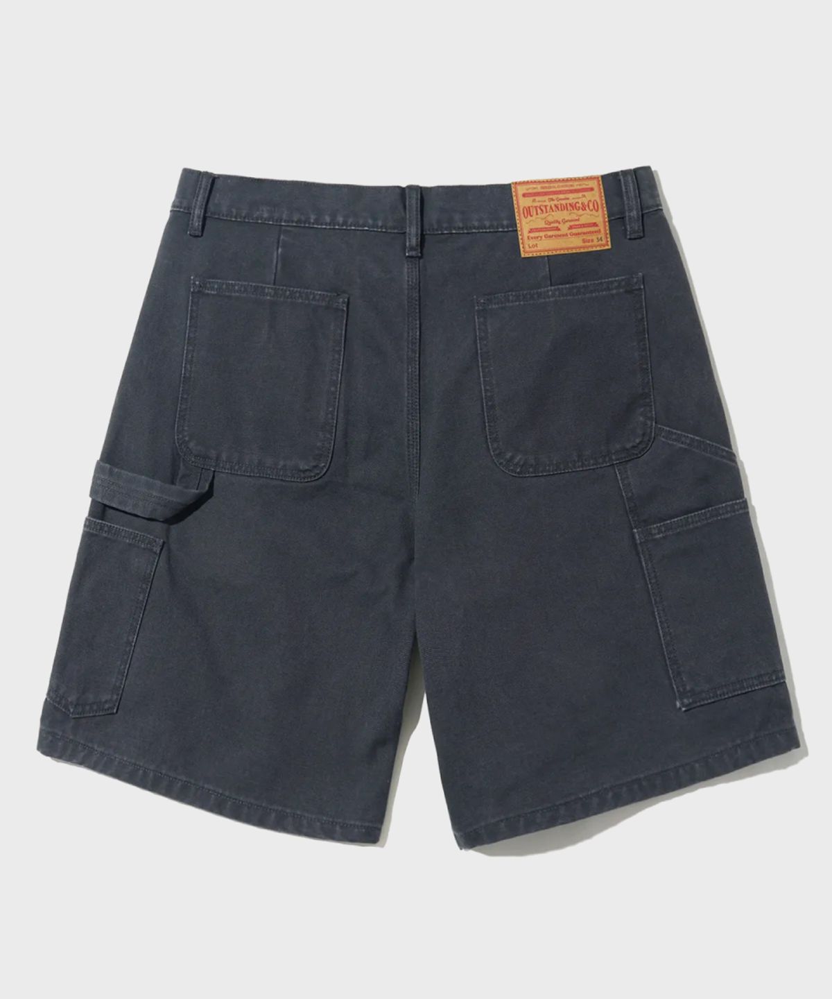 아웃스탠딩(OUTSTANDING) CANVAS CARPENTER DOUBLE KNEE SHORTS_CHARCOAL