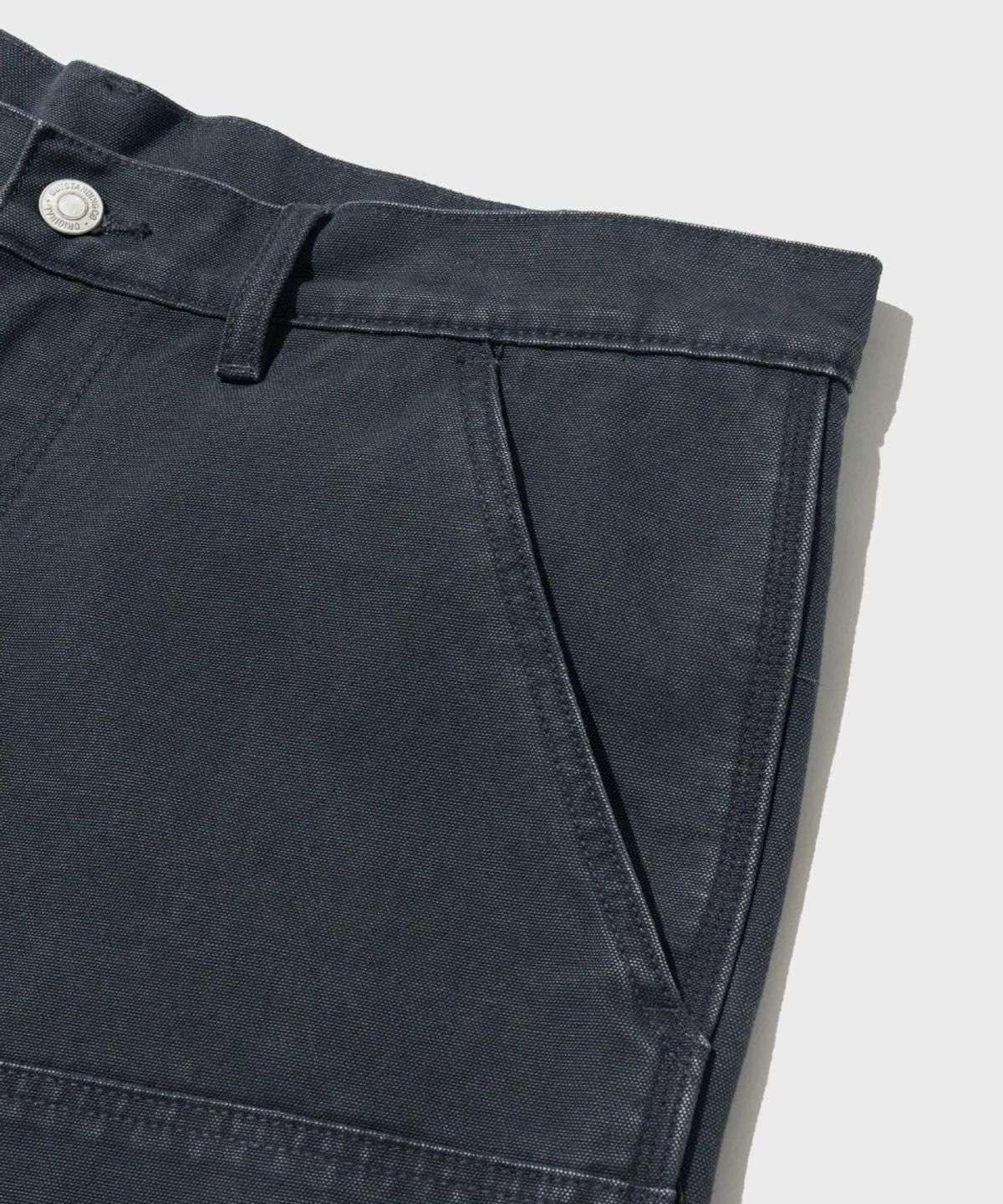 아웃스탠딩(OUTSTANDING) CANVAS CARPENTER DOUBLE KNEE SHORTS_CHARCOAL