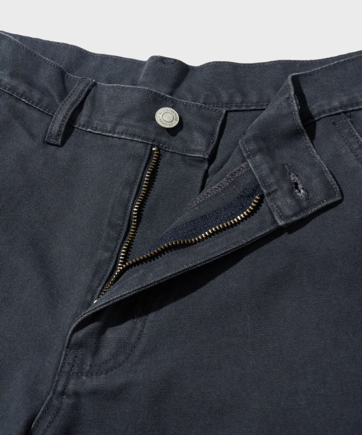 아웃스탠딩(OUTSTANDING) CANVAS CARPENTER DOUBLE KNEE SHORTS_CHARCOAL