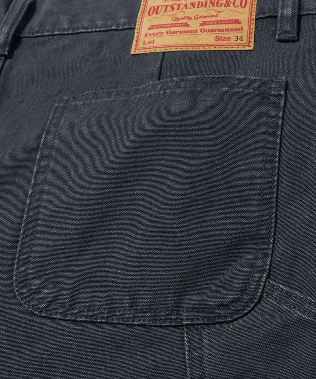 아웃스탠딩(OUTSTANDING) CANVAS CARPENTER DOUBLE KNEE SHORTS_CHARCOAL
