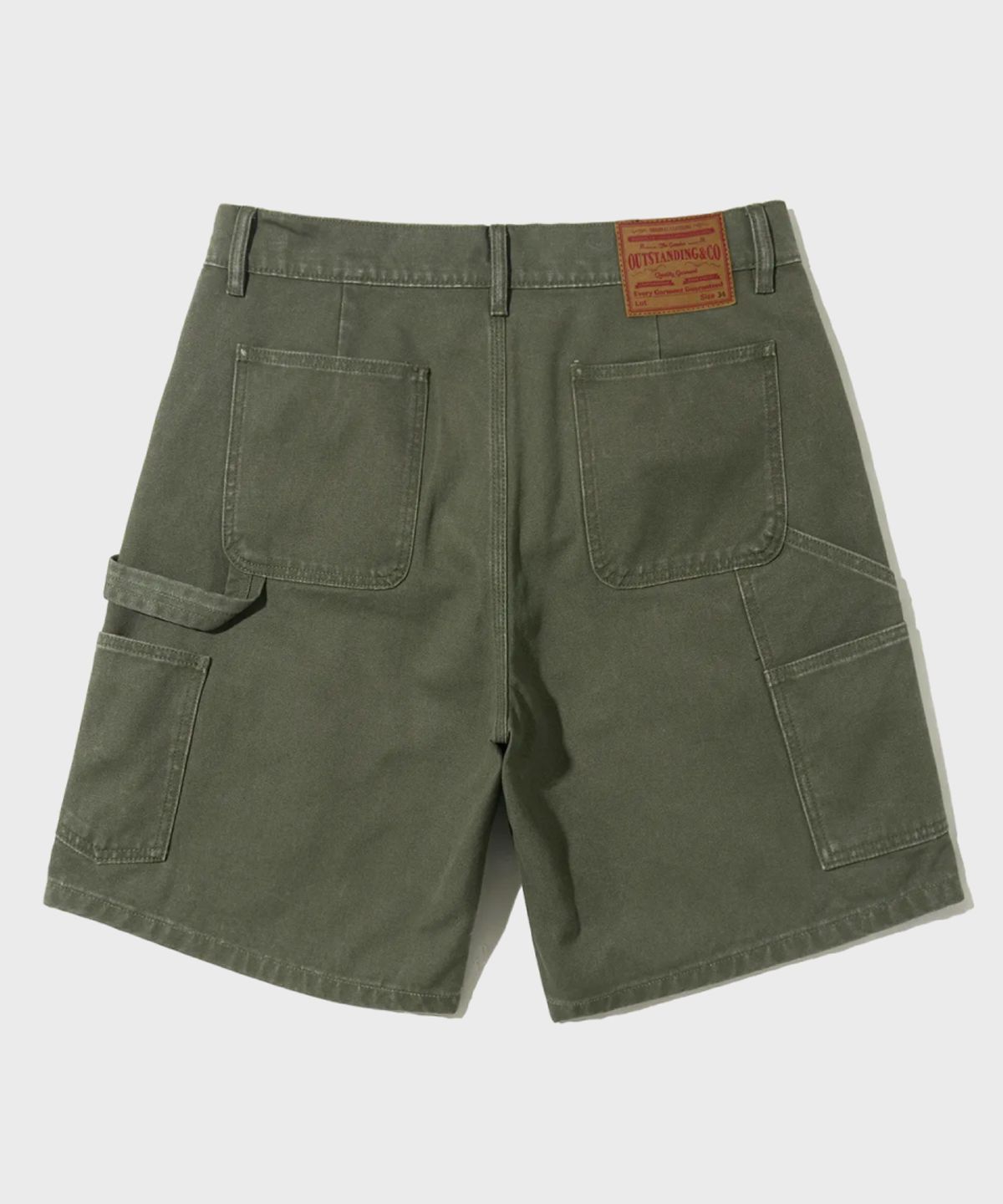 아웃스탠딩(OUTSTANDING) CANVAS CARPENTER DOUBLE KNEE SHORTS_OLIVE