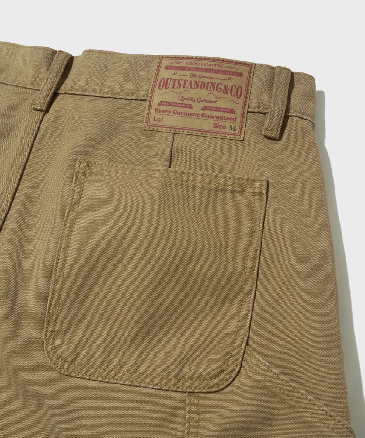 아웃스탠딩(OUTSTANDING) CANVAS CARPENTER DOUBLE KNEE SHORTS_BEIGE