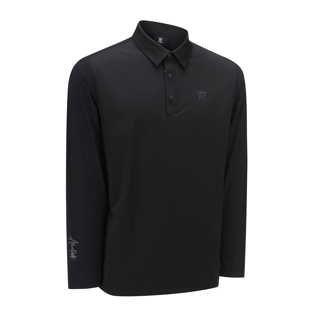 어뉴골프(ANEW GOLF) MEN BAND DETAIL LONG T-SHIRT_BK
