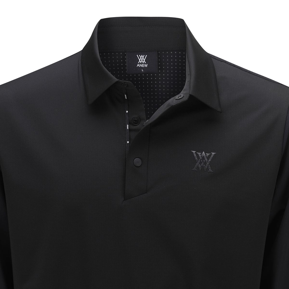 어뉴골프(ANEW GOLF) MEN BAND DETAIL LONG T-SHIRT_BK