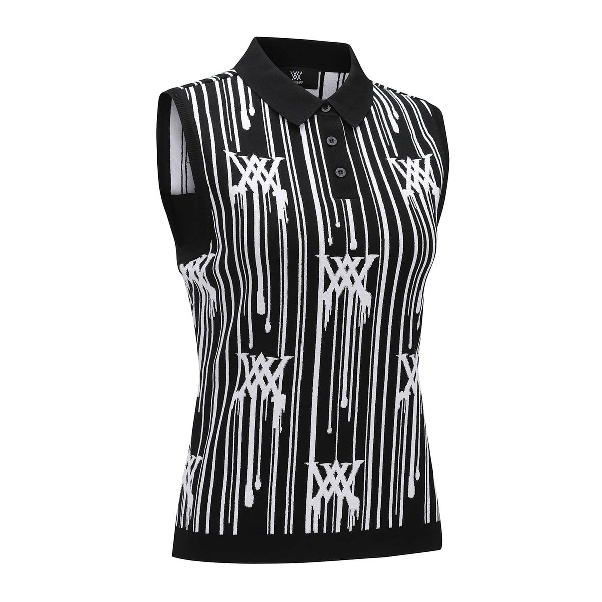 어뉴골프(ANEW GOLF) WOMEN RAIN LOGO SLEEVELESS SWEATER_BK