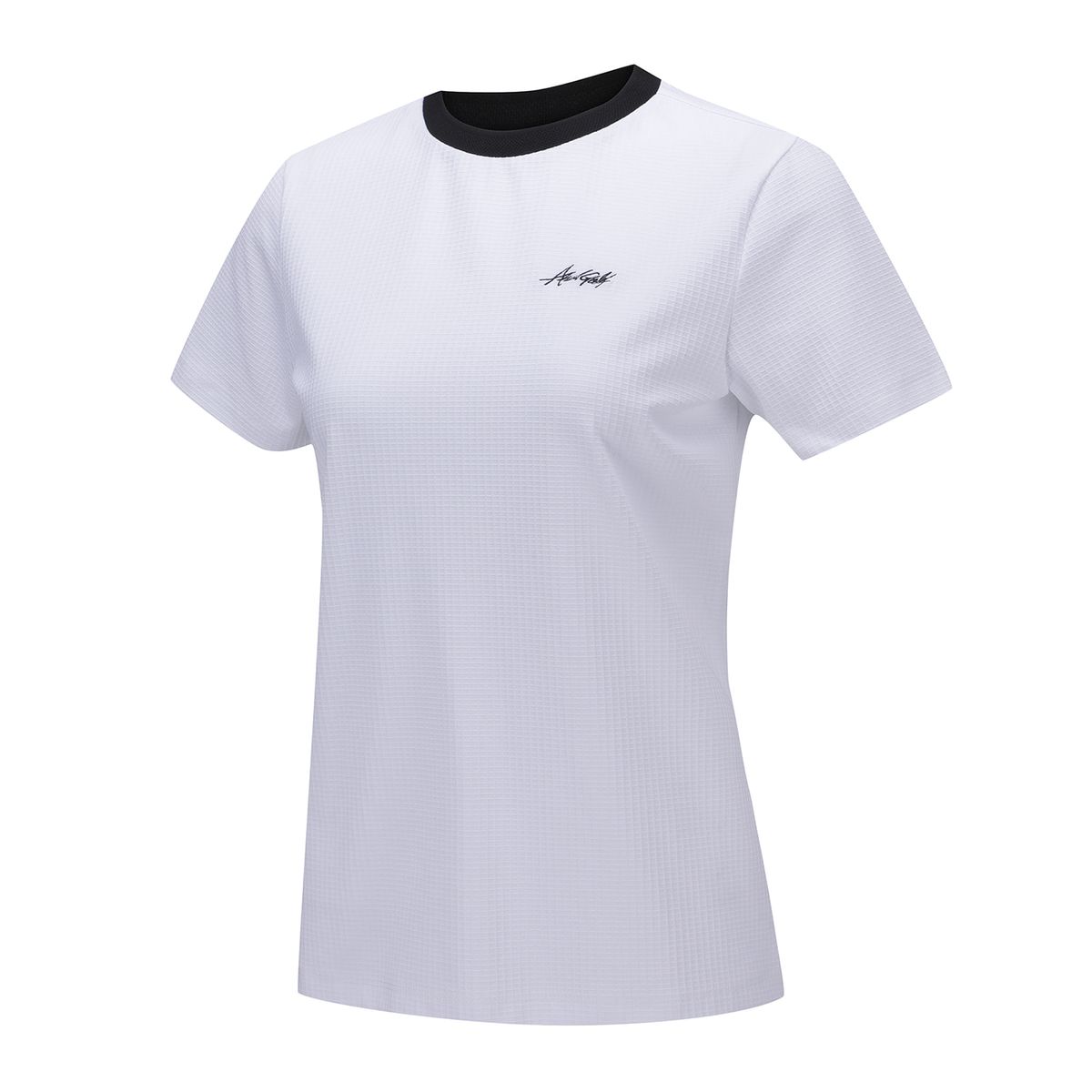 어뉴골프(ANEW GOLF) WOMEN SQUARE LIP CREW NECK SHORT T-SHIRT_WH
