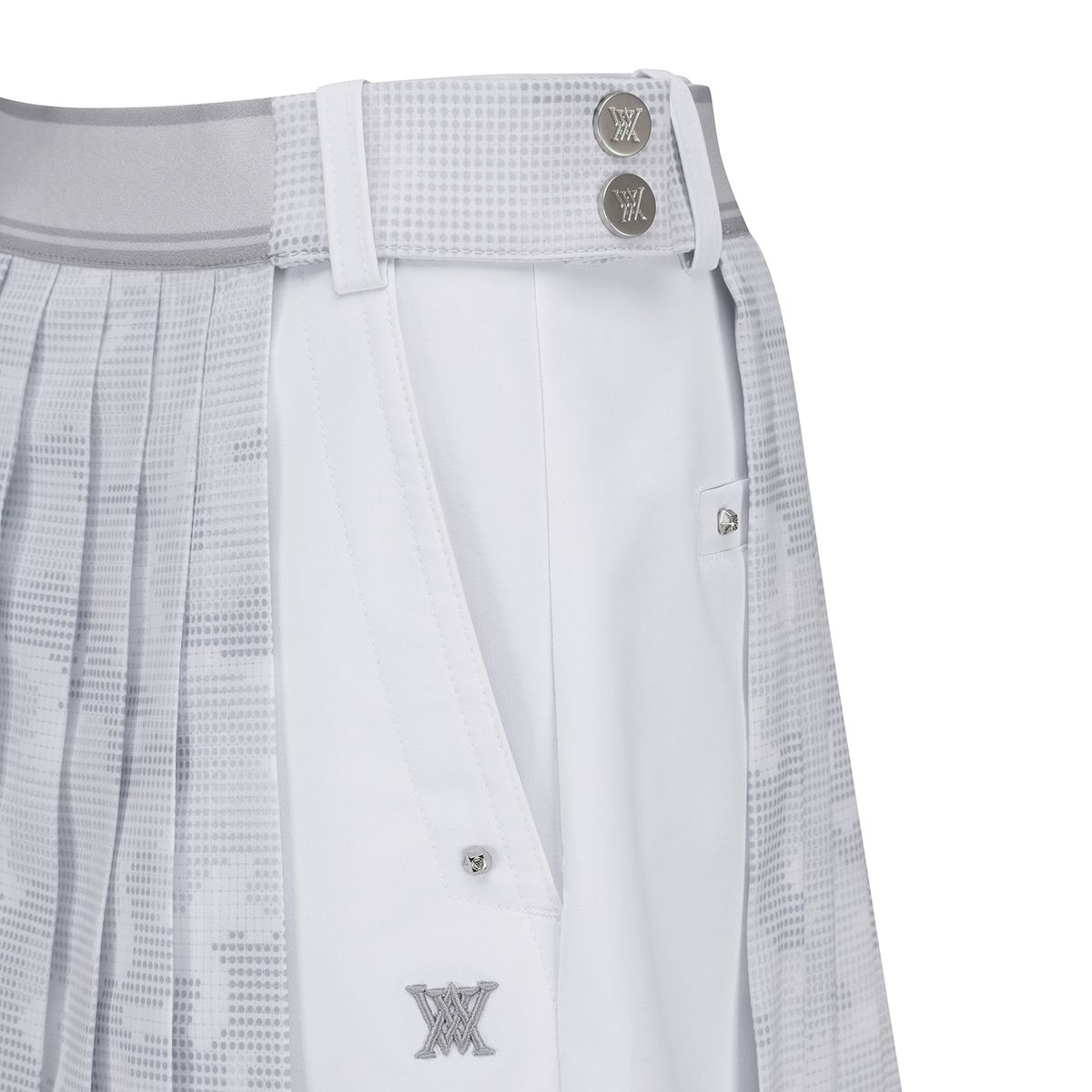 어뉴골프(ANEW GOLF) W CAMO PRINT DETACHABLE PLEATS H/PT_WH