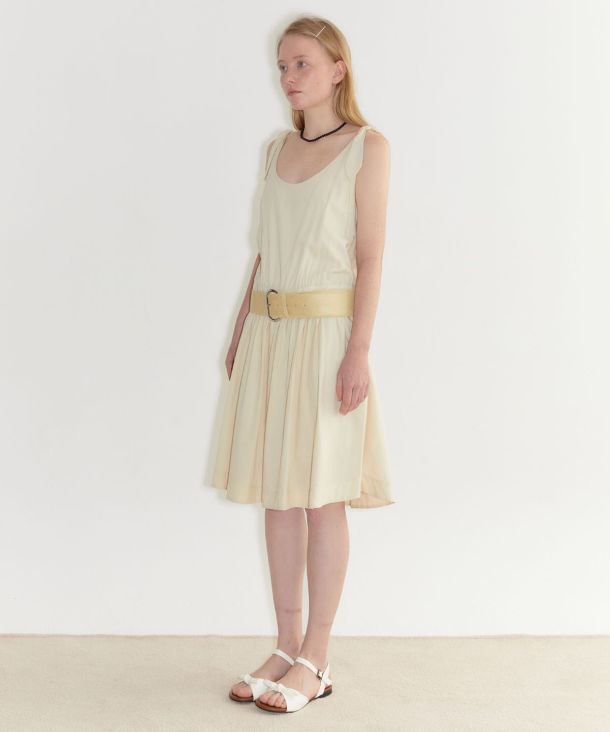 시눈(SINOON) Rabbit Tie Dress (Beige)