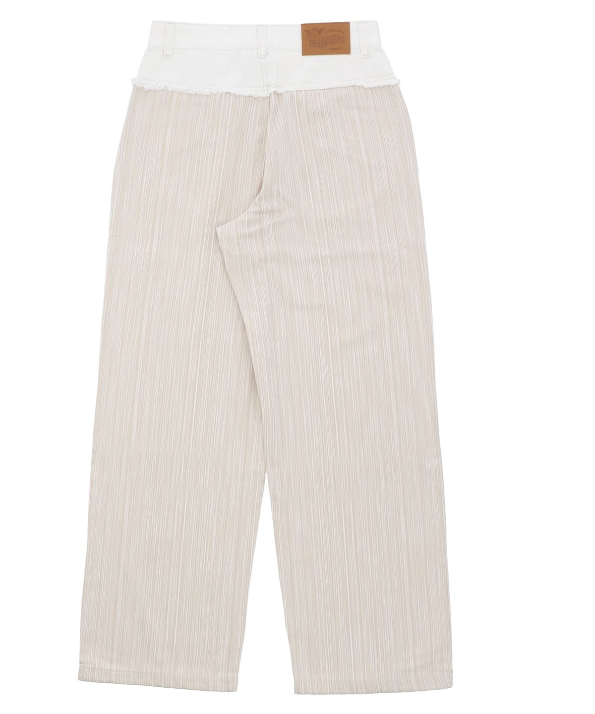 델리센트(DELICCENT) 데님 믹스 절개 팬츠 [BEIGE]