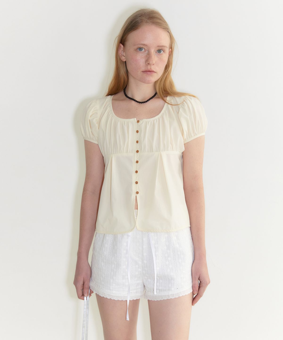 시눈(SINOON) Shirring Puff Blouse (Butter)