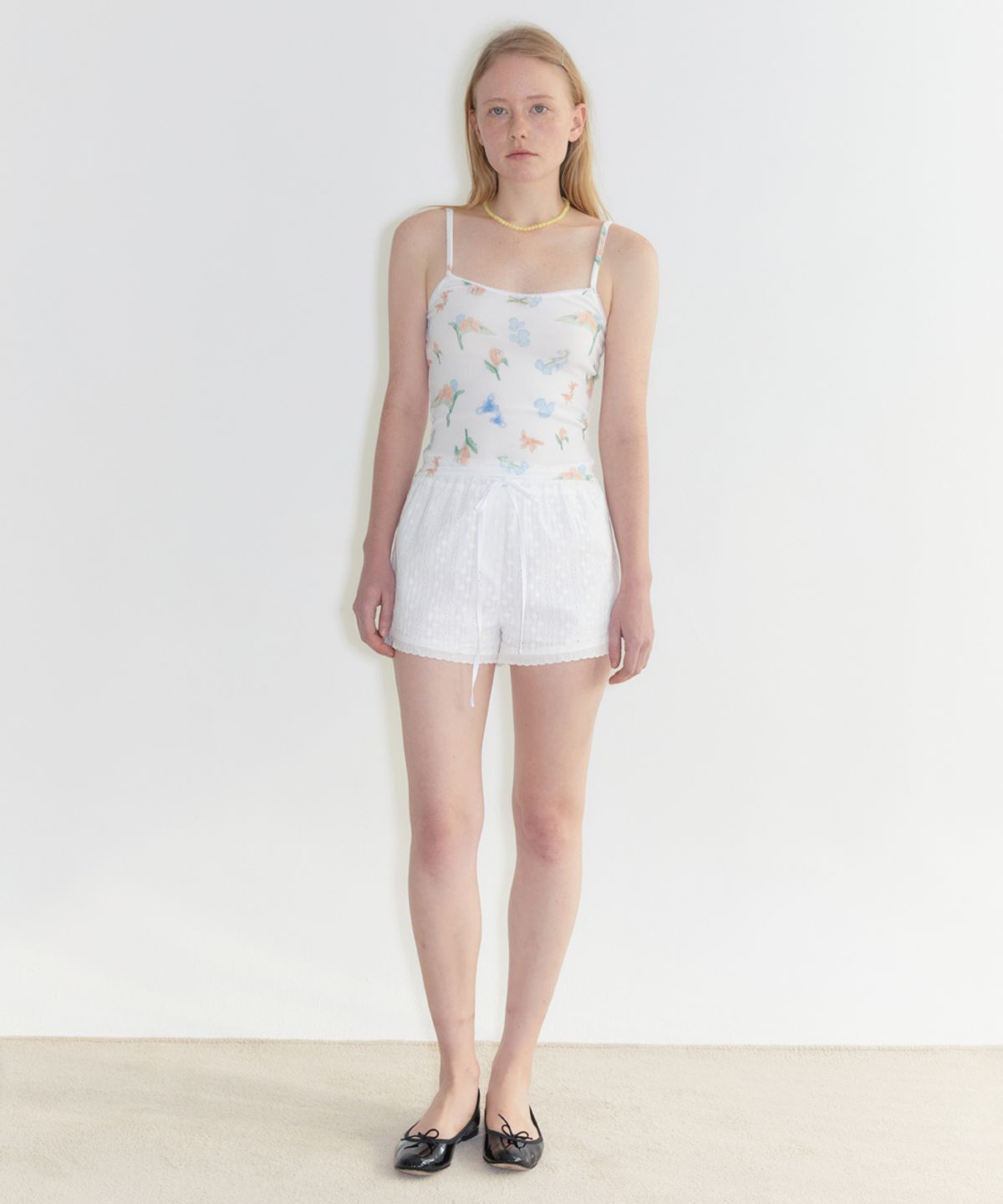 시눈(SINOON) Flower Ribbon Sleeveless (Cream)
