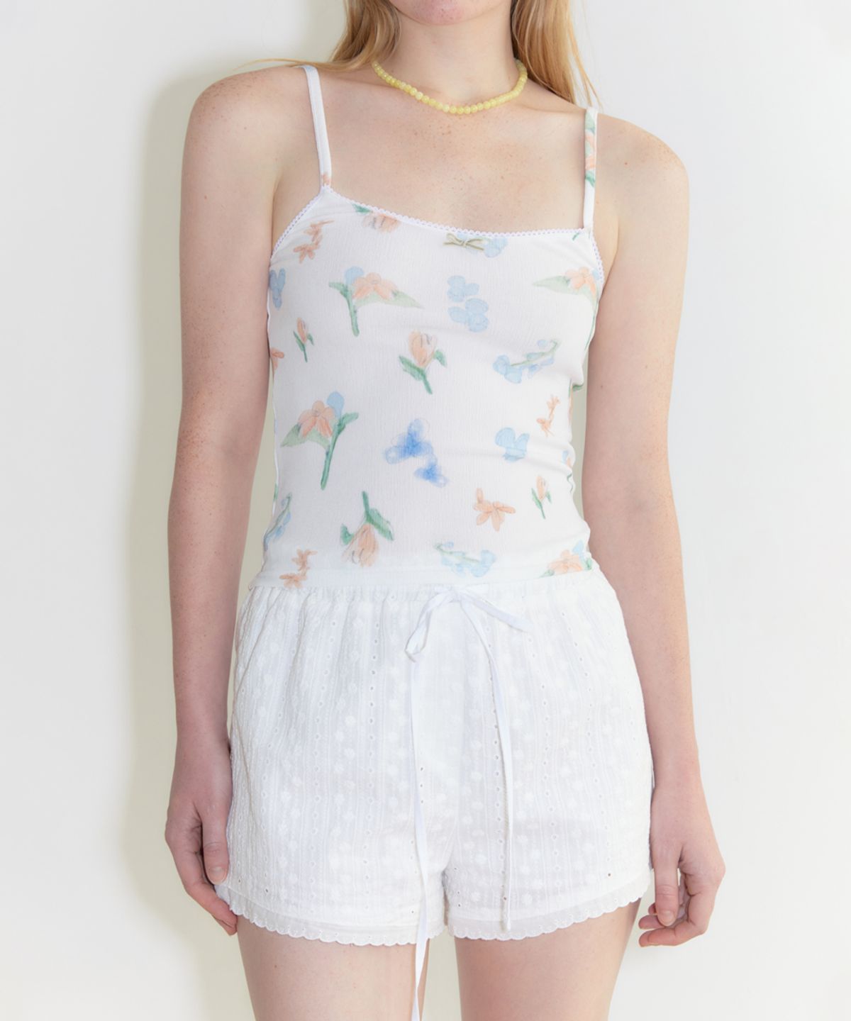 시눈(SINOON) Flower Ribbon Sleeveless (Cream)
