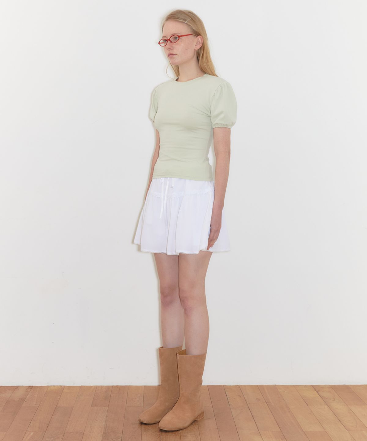 시눈(SINOON) Basic Puff T-Shirts (Light Green)