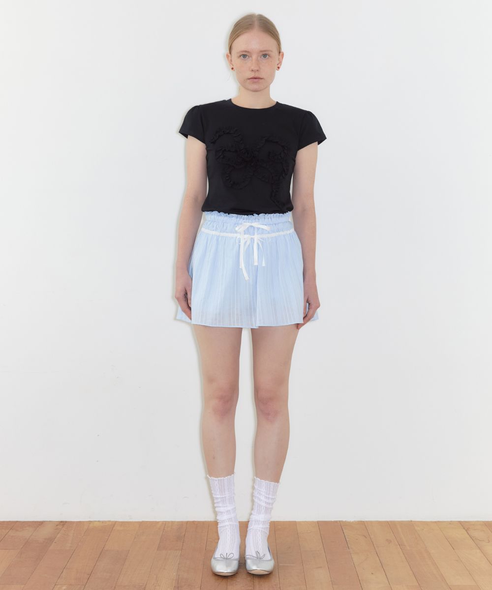 韓国人気【SINOON】Butterfly Frill T-Shirts MUSINSA公式 | SINOON Butterfly Frill T-Shirts (Melange Grey)